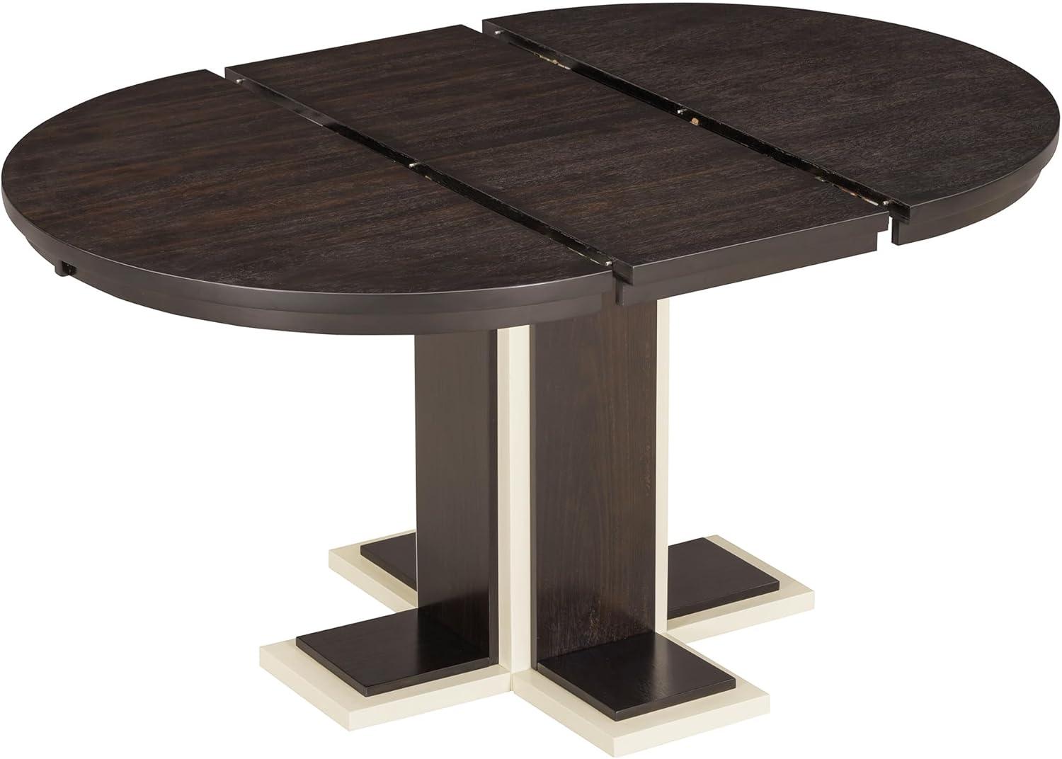 Bellemave Extendable Dining Table Set for 4, 5-Piece Round Table Set with 4 Chairs, Circle Table with Upholstered Chairs, Oval Kitchen Table Set with Extendable Table (Natural Wood Wash)