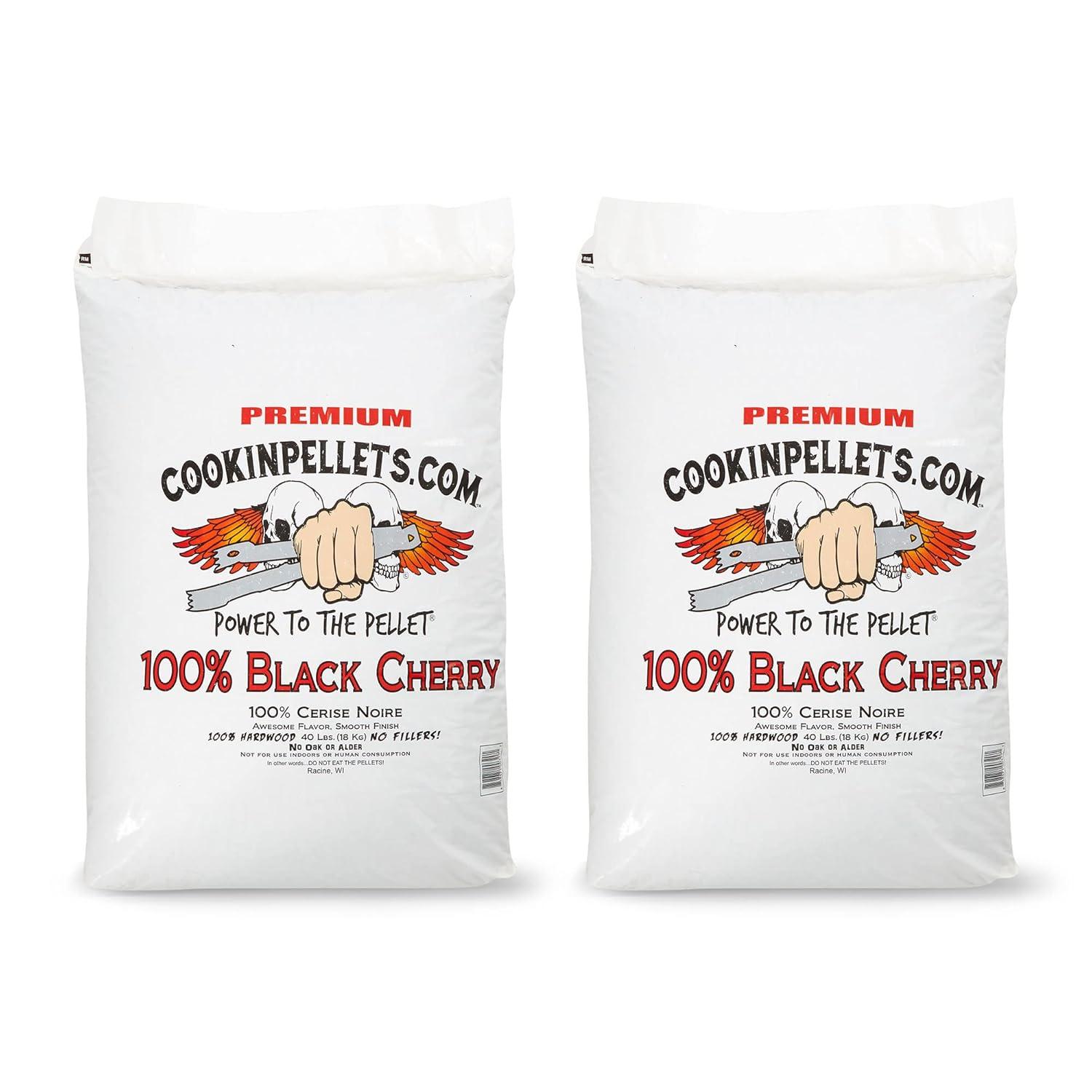 CookinPellets 40lb Black Cherry Grill Smoker Hardwood Wood Pellets (2 Pack)