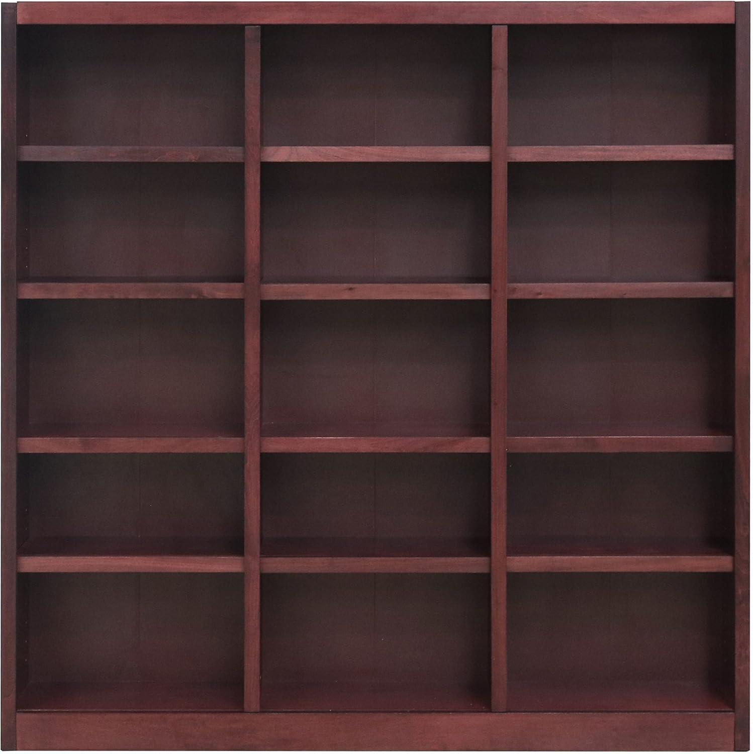 Winston Porter Flannagan Triple Wide Wood Bookcase, 15 Bookshelf, 72 inch Tall Storage and Display Bookshelf for Home Office and Living Room