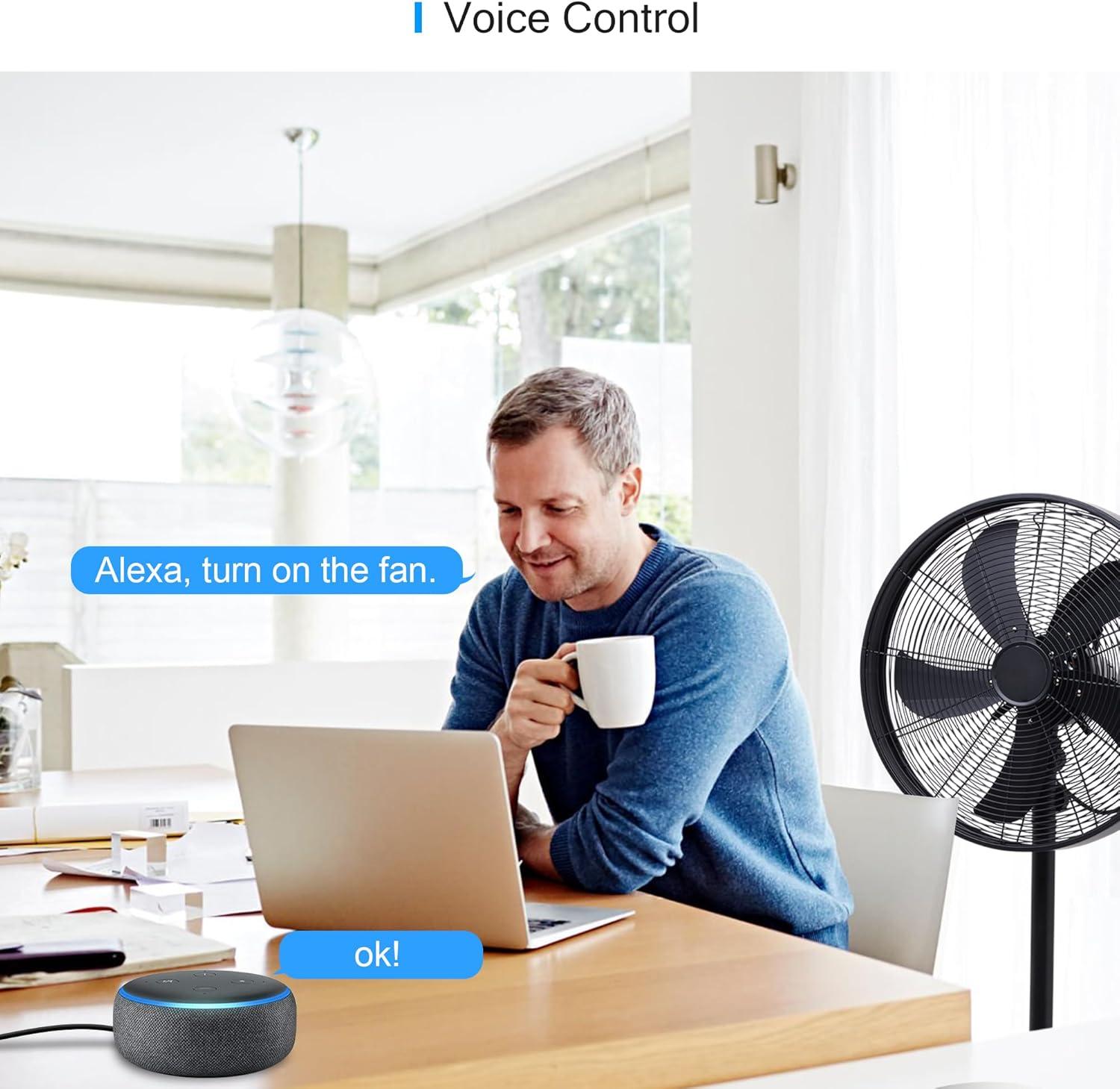 EIGHTREE Smart Plug 2025 Upgrade to 15A, Bluetooth & Wi-Fi Outlet Plug Dual Connection, Voice Control, Remote Control Outlet Timer Indoor, Smart Plugs That Work with Alexa & Google, 2.4GHz Wi-Fi Only