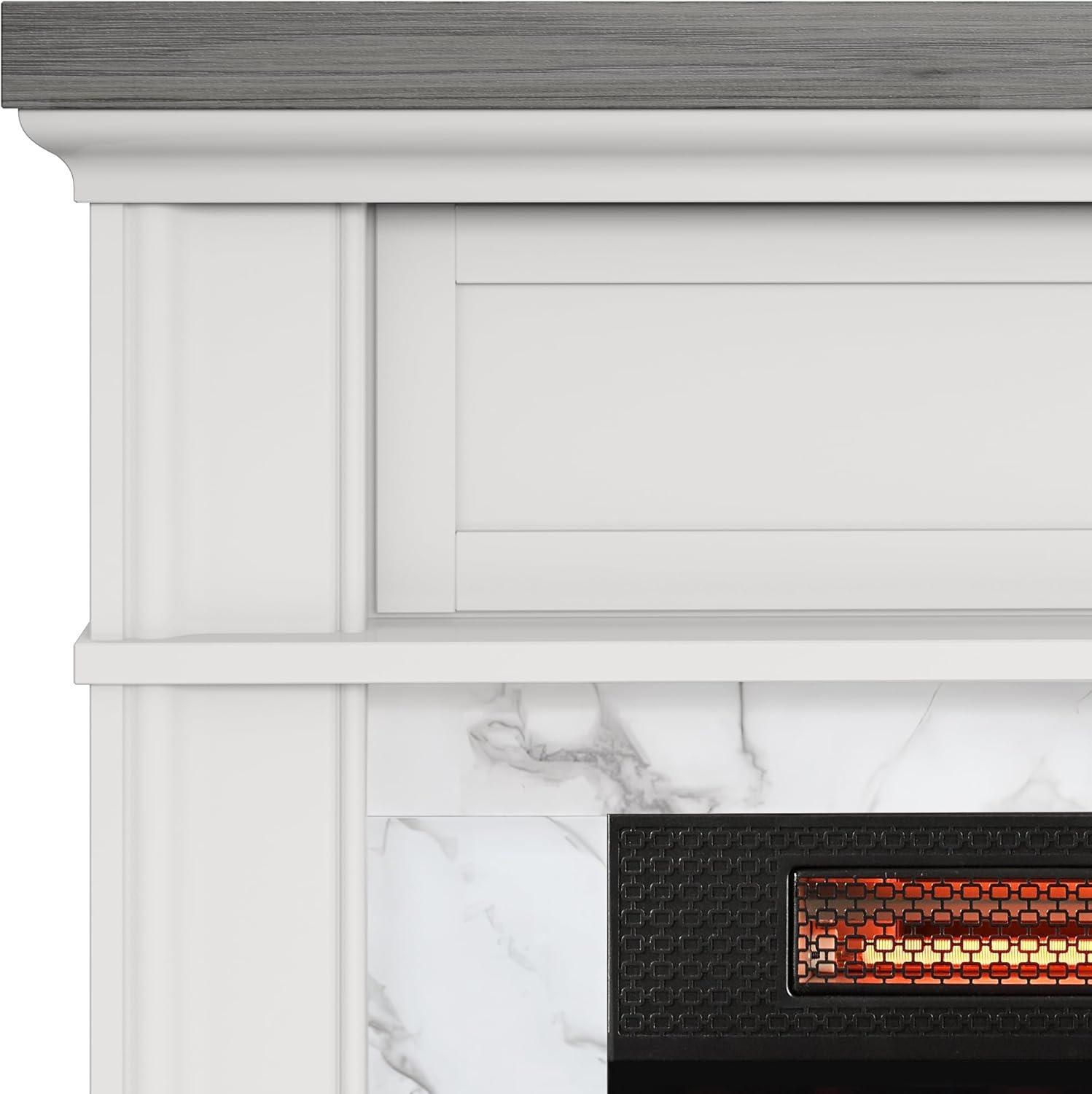 duraflame Wall Mantel Electric Fireplace, Bright White