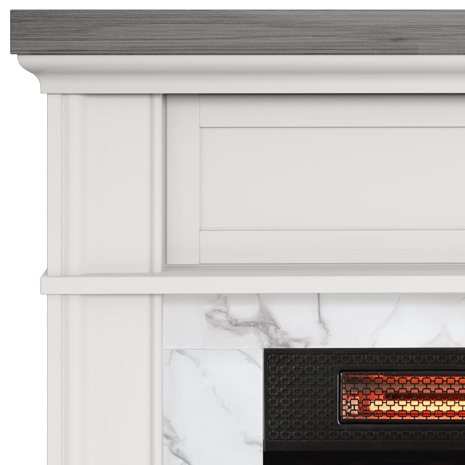 duraflame Wall Mantel Electric Fireplace, Bright White