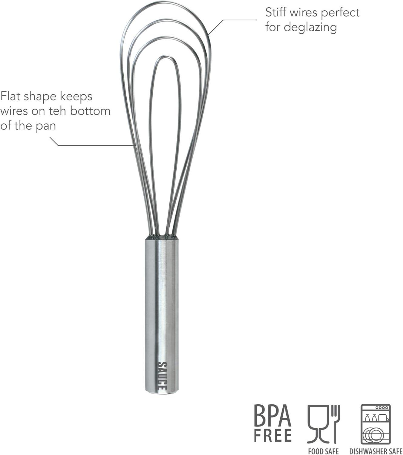 Stainless Steel Flat 10" Sauce Whisk