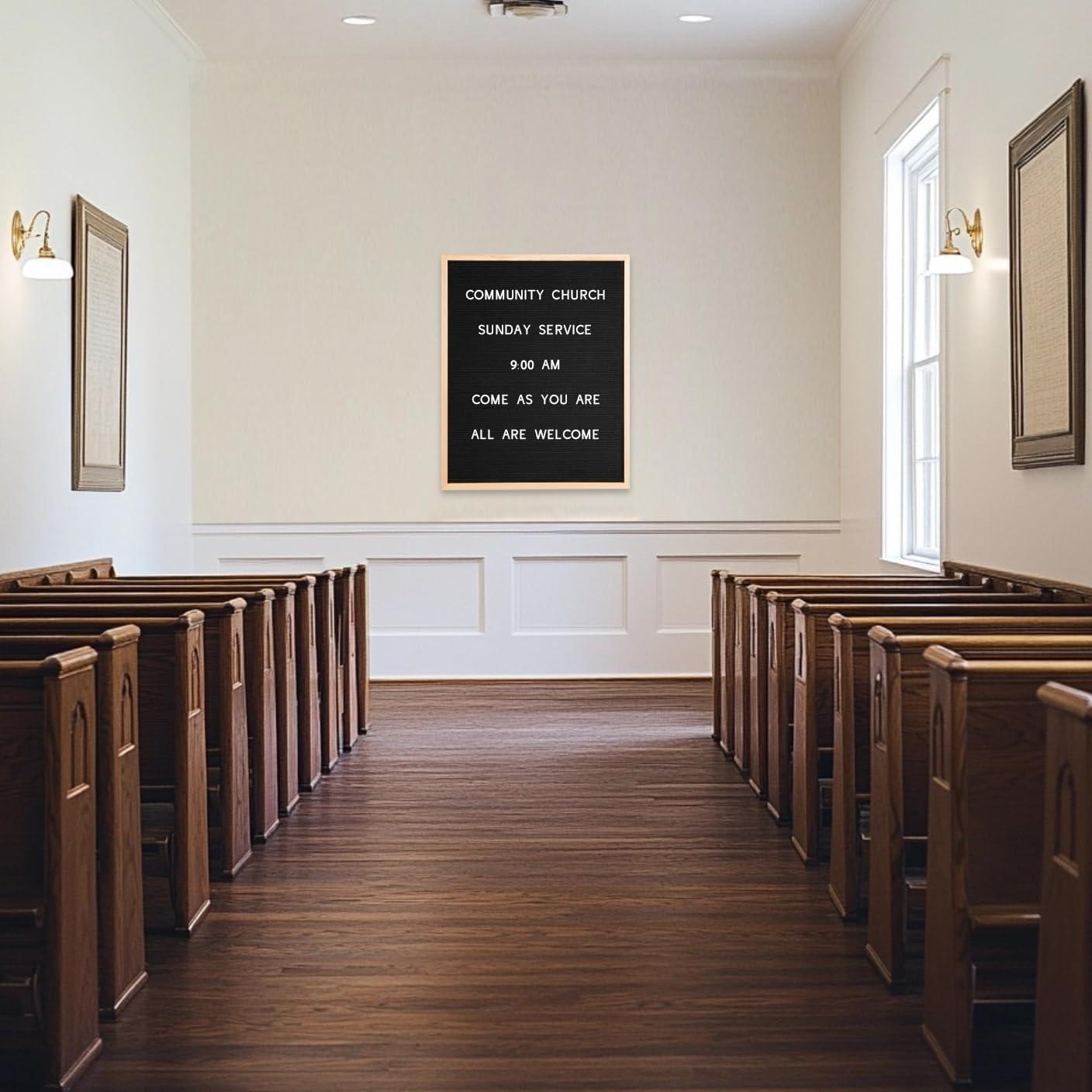 Extra Large MENU BOARD Letter Board 24x30 by Majestick Goods | Black Felt Giant Letter Board | Oak Frame Letterboard Menu for Restaurant w/Changeable Letters and Numbers Salon Price List Board (BN 2)