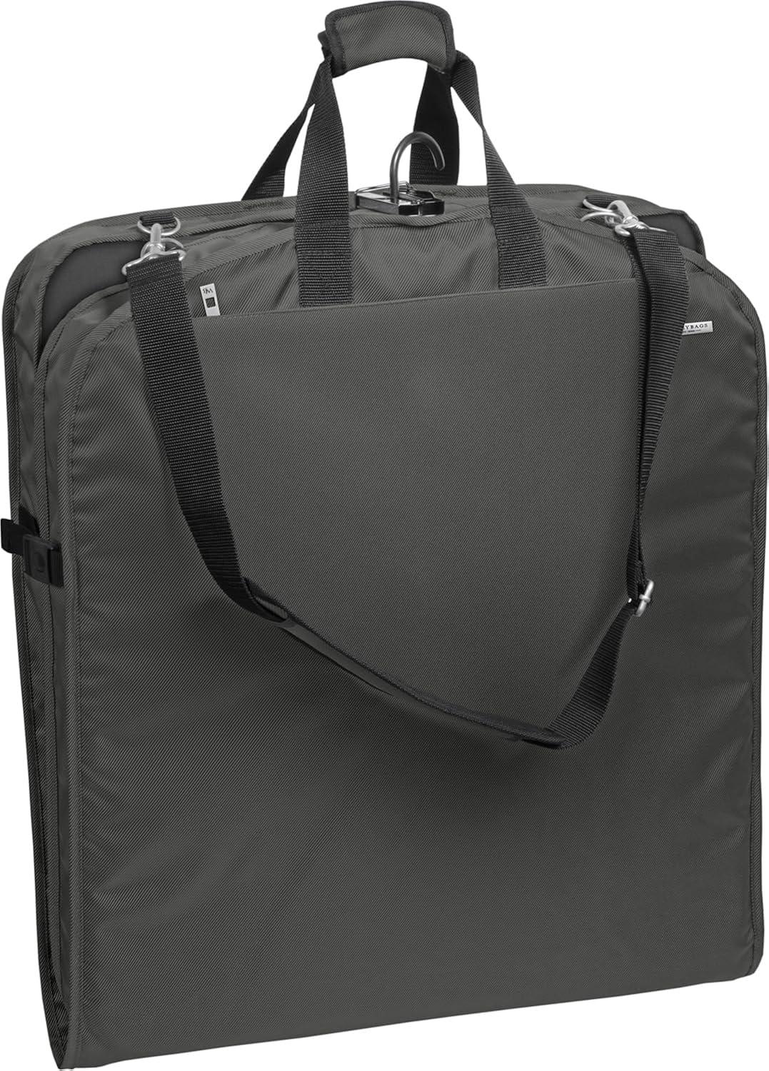 WallyBags 42" Premium Travel Garment Bag With Shoulder Strap, Grey