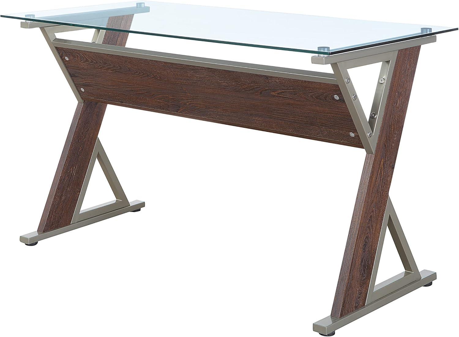 Zenos 48" Desk in Traditional Cherry Red Engineered Wood