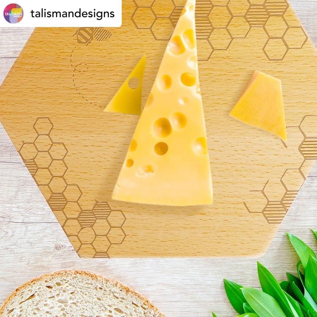 Talisman Designs Beechwood Cheese Board, Honey Bee Collection