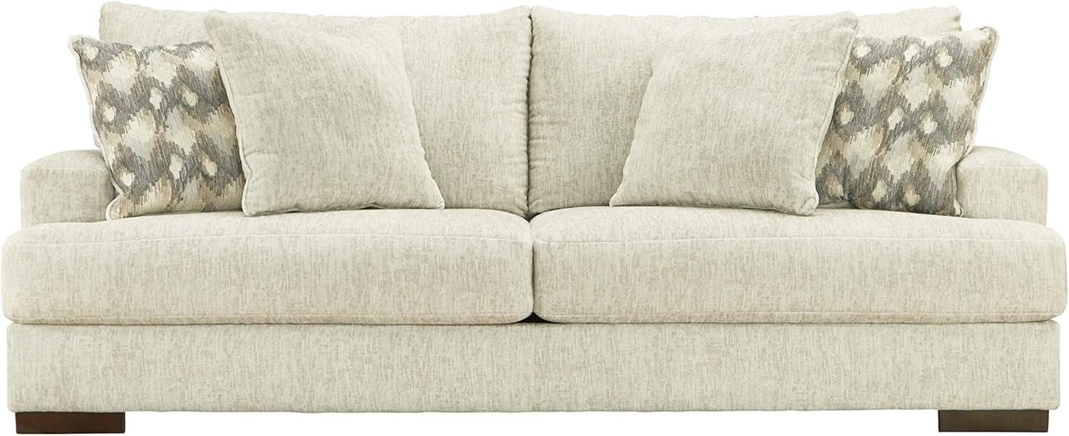 Beige Microfiber 94'' Track Arm Sofa with Removable Cushions