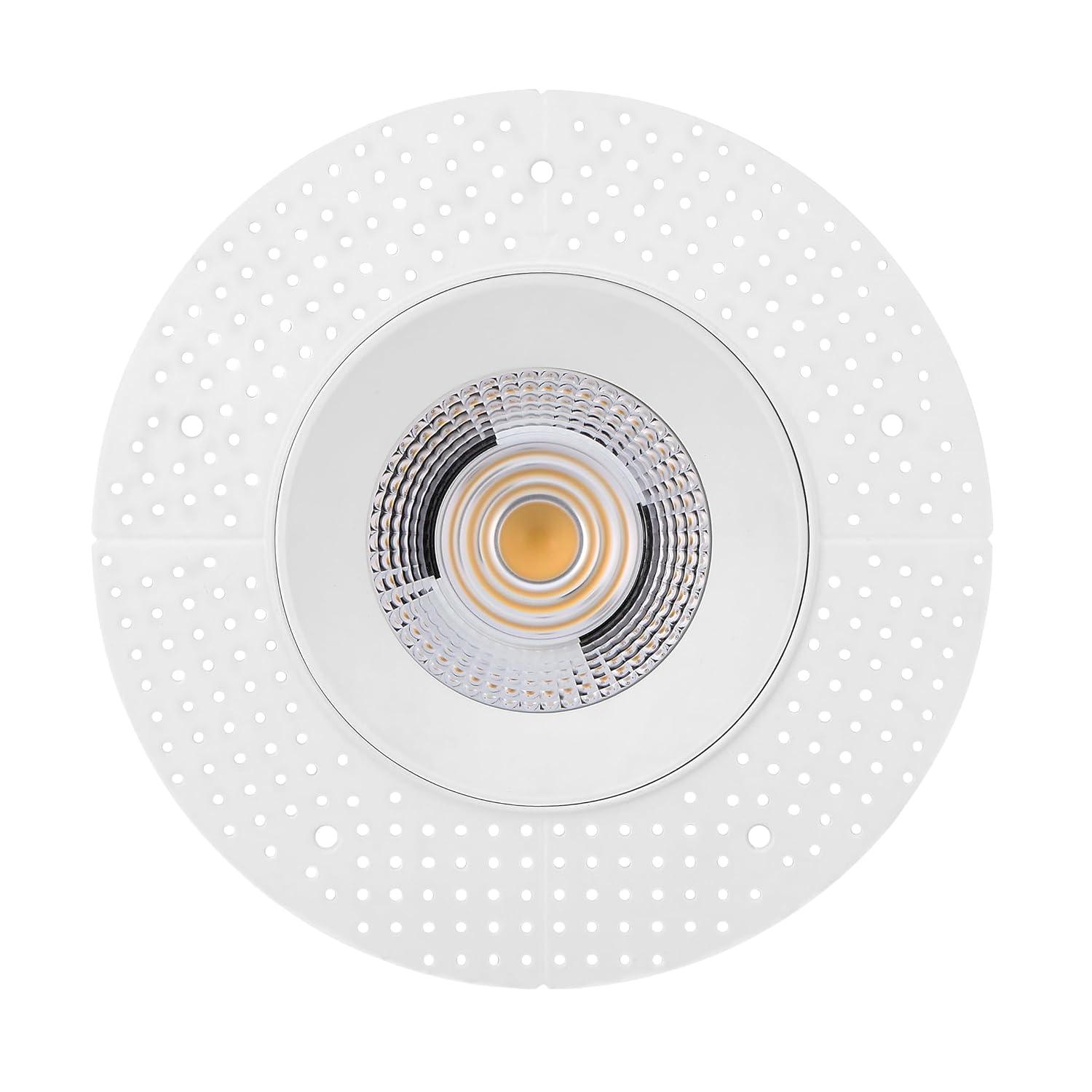 Maxxima 4 in. Trimless Ultra-Thin Recessed Anti-Glare LED Downlight Canless IC Rated 1000 Lumens 5 Color Temperature Selectable 2700K/3000K/3500K/4000K/5000K Dimmable 90 CRI 5 CCT Slim J-Box Included