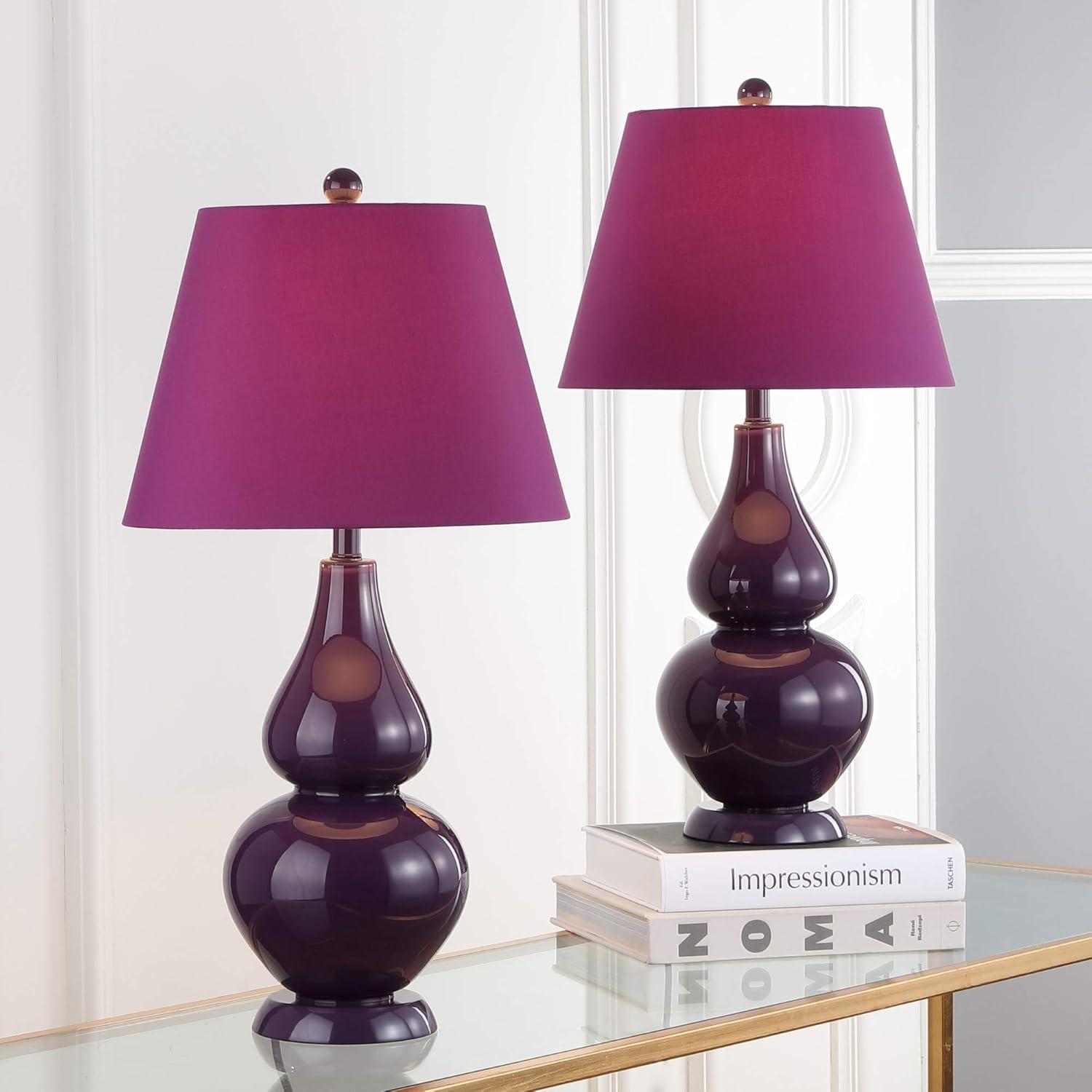 Cybil Double Gourd Lamp (Set of 2) - Dark Purple - Safavieh.