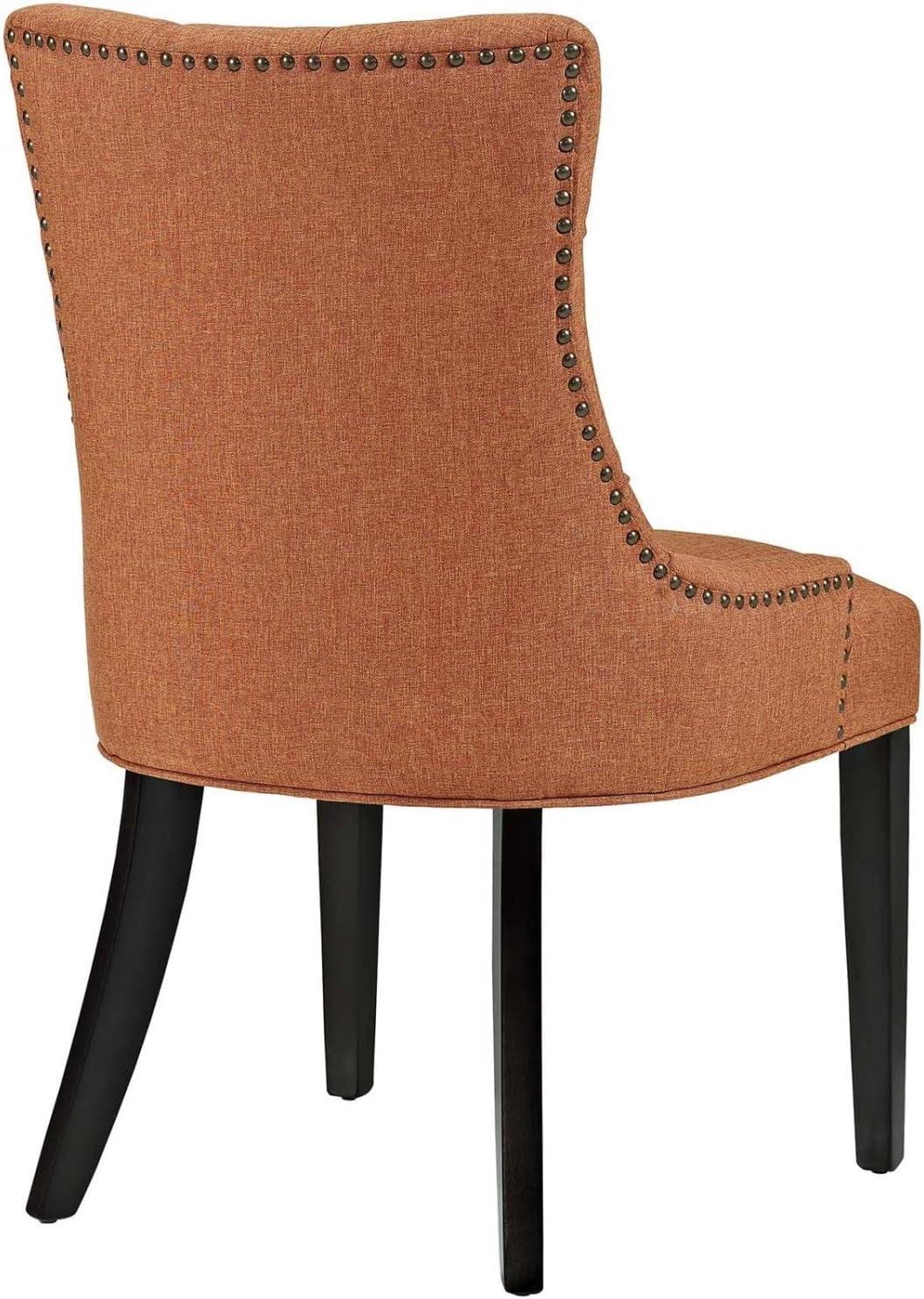 Regal Orange Tufted Upholstered Side Chair with Nailhead Trim