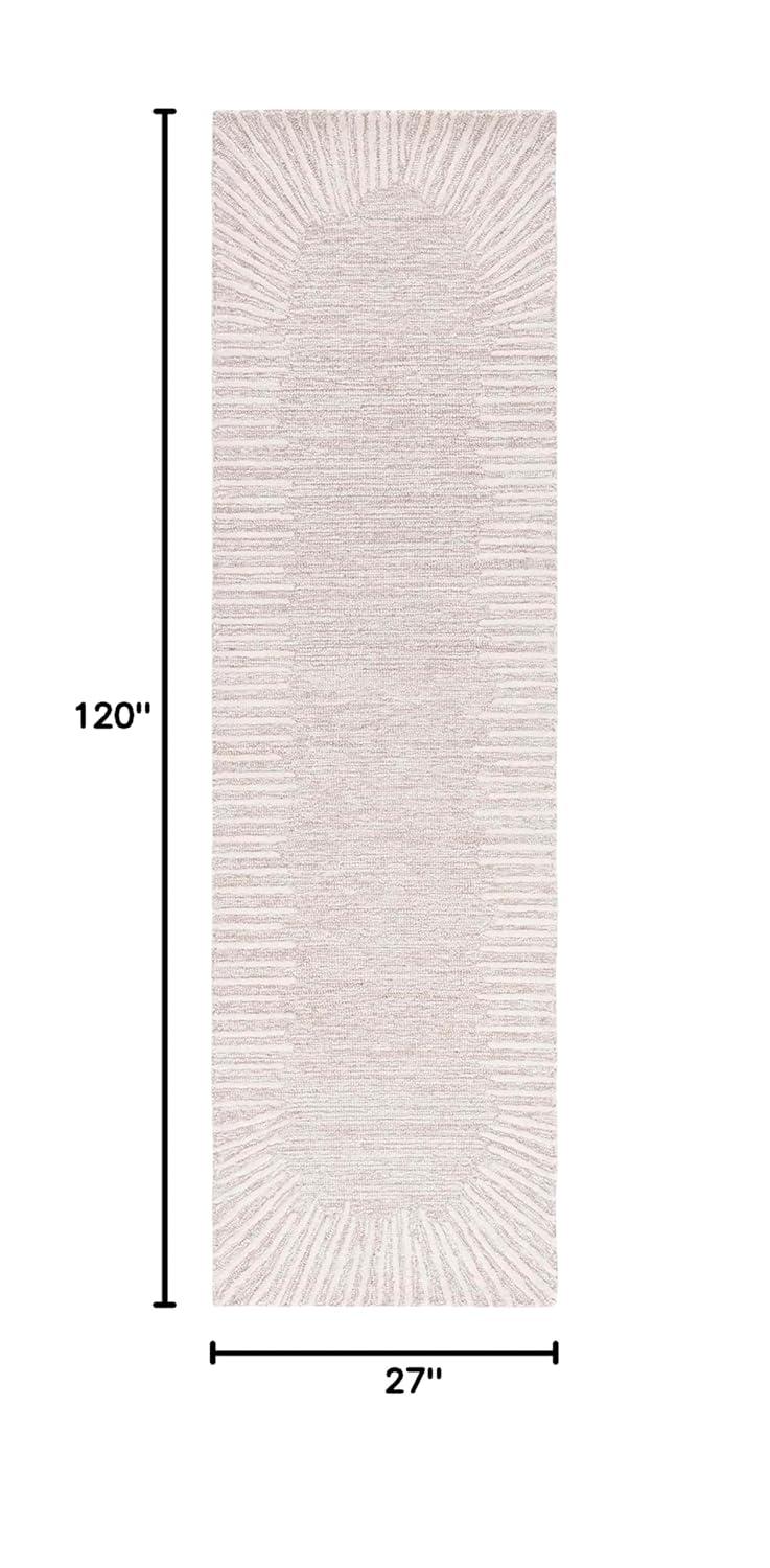 Safavieh  Handmade Abstract Deema Modern Wool Rug 2'3" x 10' Runner - Natural/Ivory