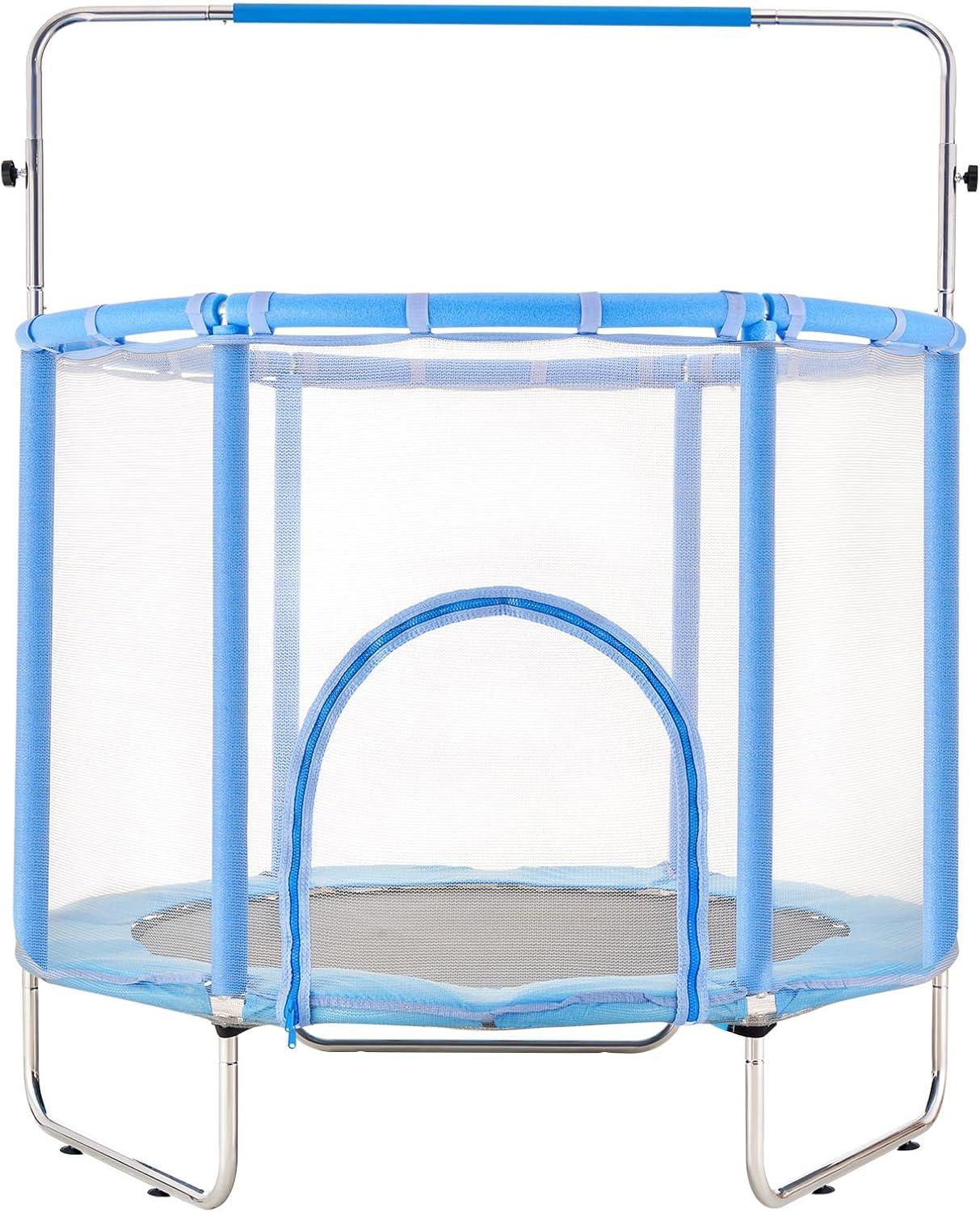 VEVOR 55" Trampoline for Kids Mini Toddler Trampoline with Net Indoor Outdoor