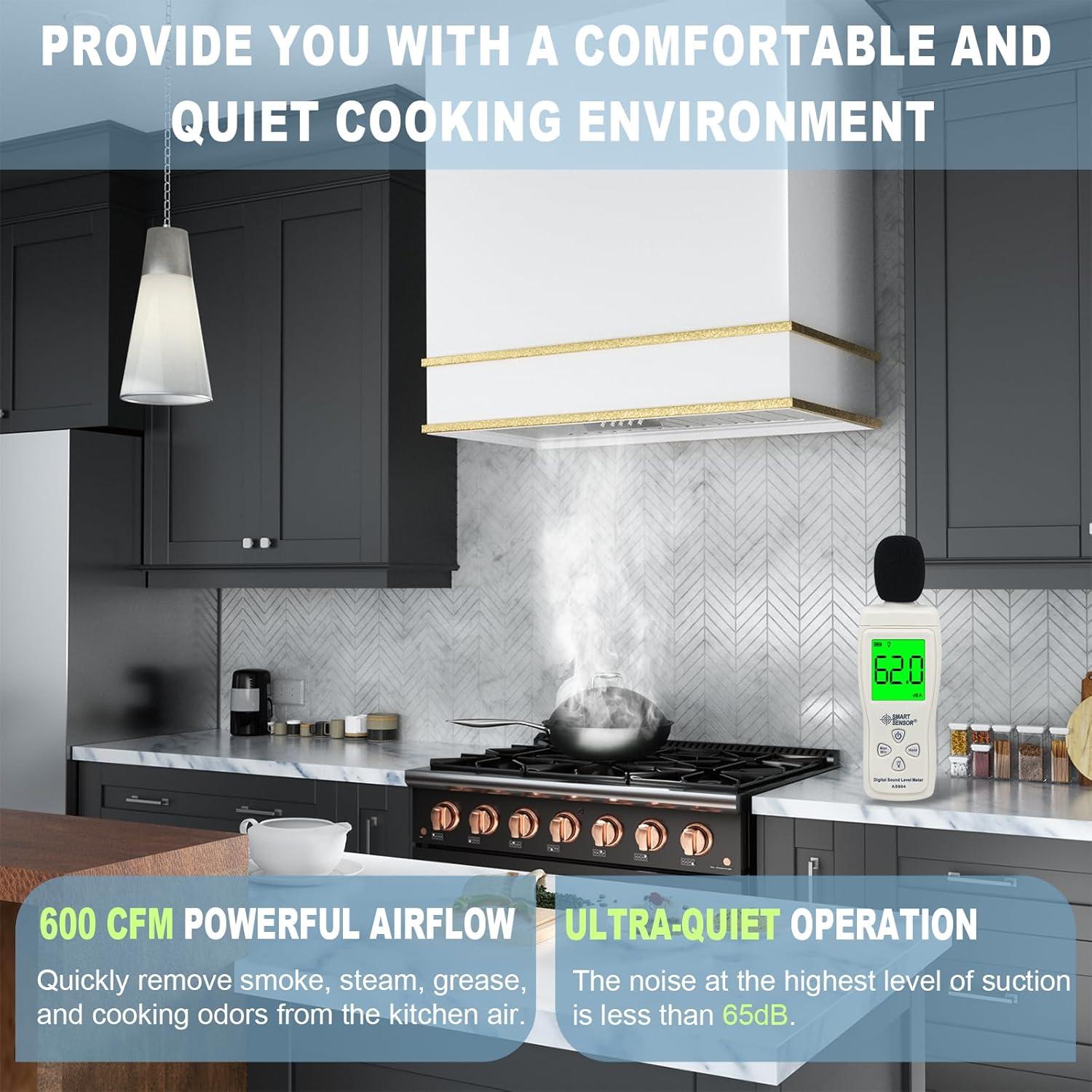 Akicon Akicon 36" Stainless Steel 600 CFM Ducted (Vented) Wall Mounted Required Range Hood AK-HS36HB-SWG