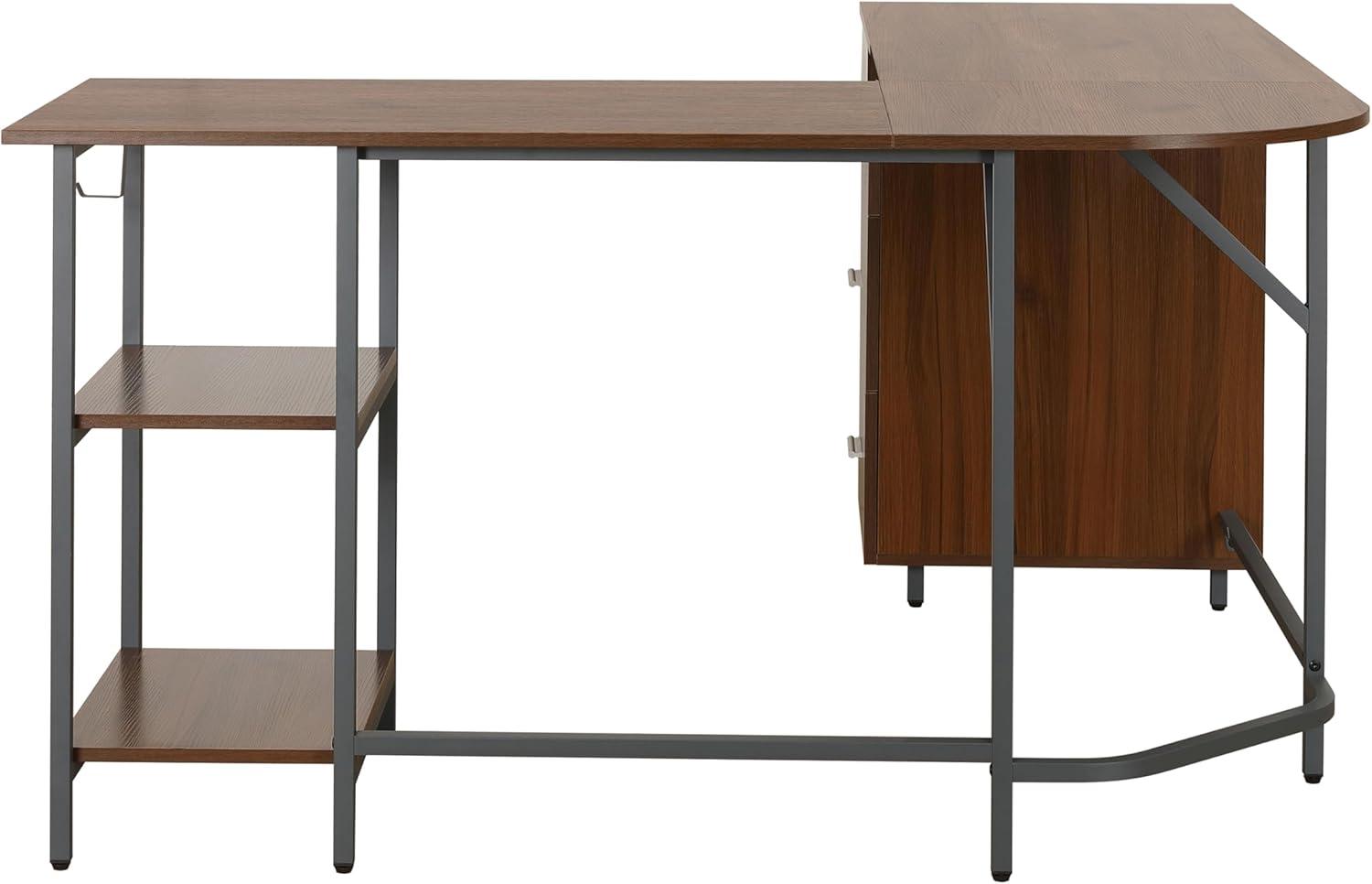 17 Stories Techni Mobili L-Shape Home Office Two-Tone Desk With Storage