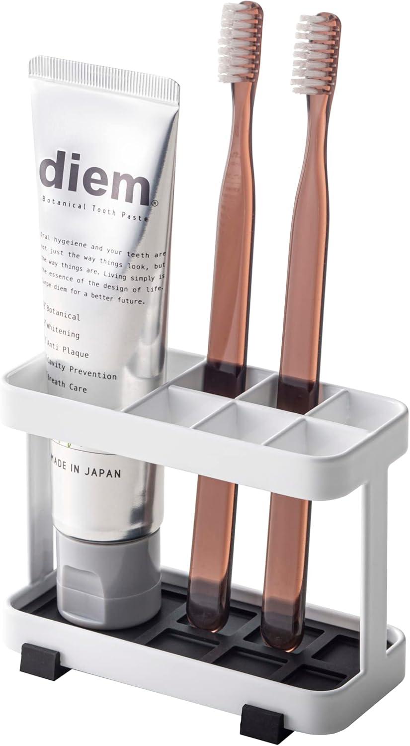 Yamazaki Home Tower Yamazaki Home Toothbrush And Toothpaste Holder For Bathroom Countertop, Steel, Water Resistant