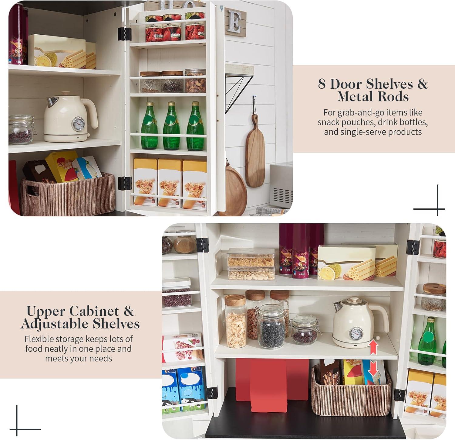 Gracie Oaks 72" Tall Farmhouse Kitchen Pantry