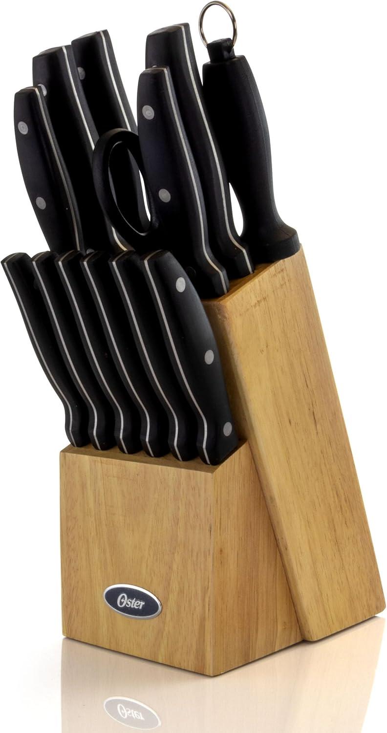 Oster Granger 14-Piece Stainless Steel Knife Set with Wooden Block