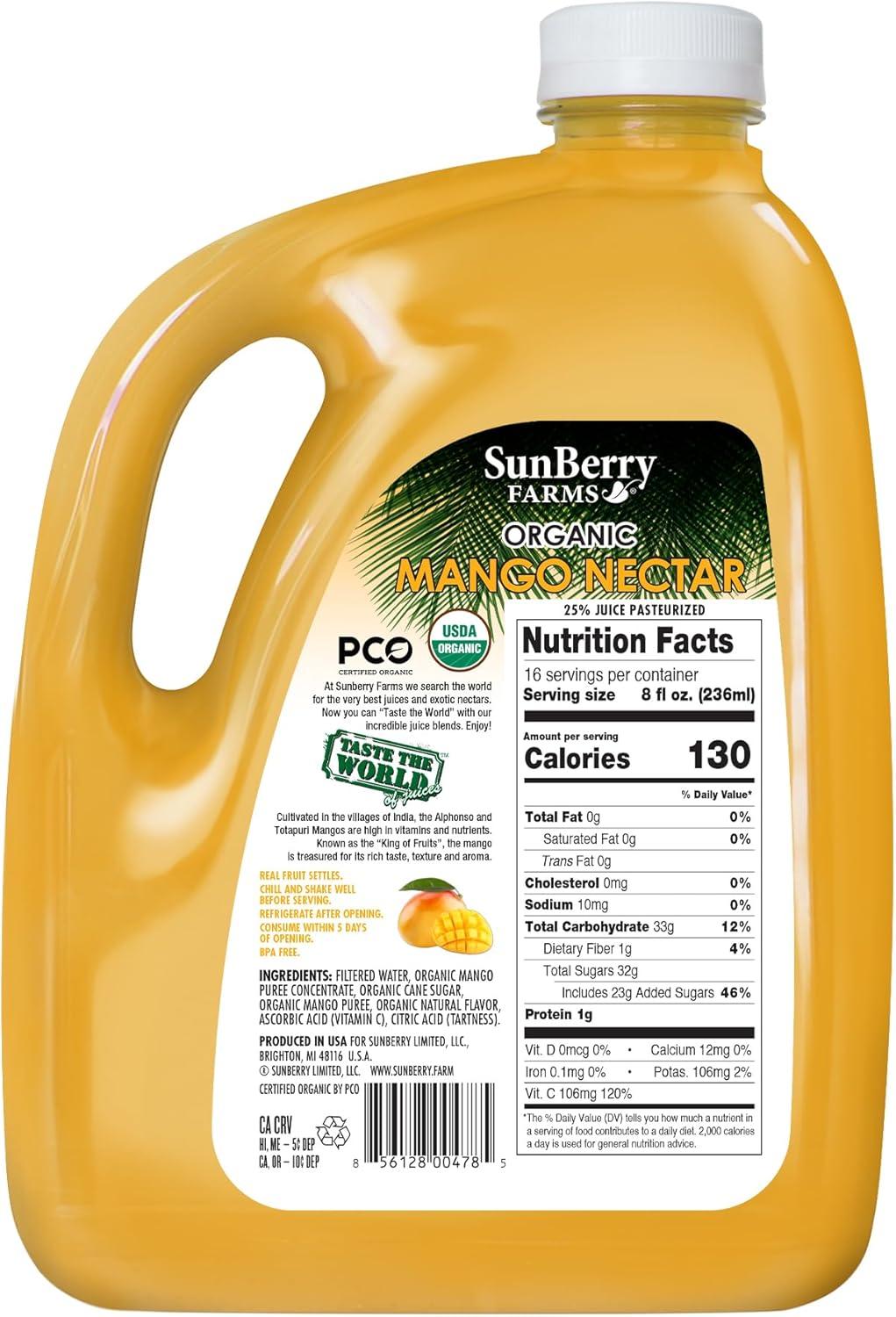 Sunberry Farms Organic Mango Nectar, 2pk./128 oz.