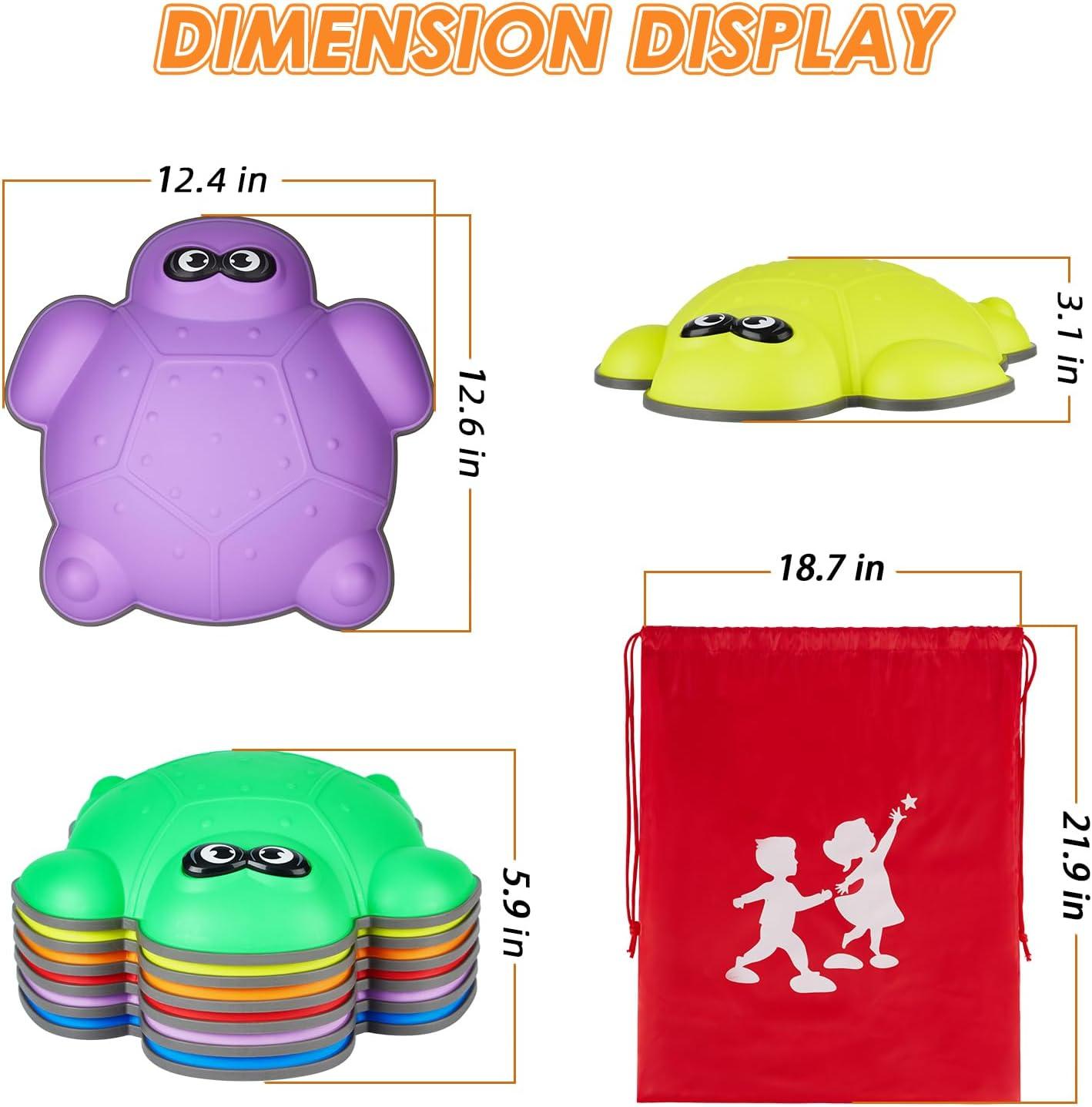 Stepping Stones for Kids, 6PCS Turtles Balance Stepping Stones for Toddlers 3-5, Sensory Stones Indoor Outdoor Play Toys, Obstacle Course Develop Balance and Coordination