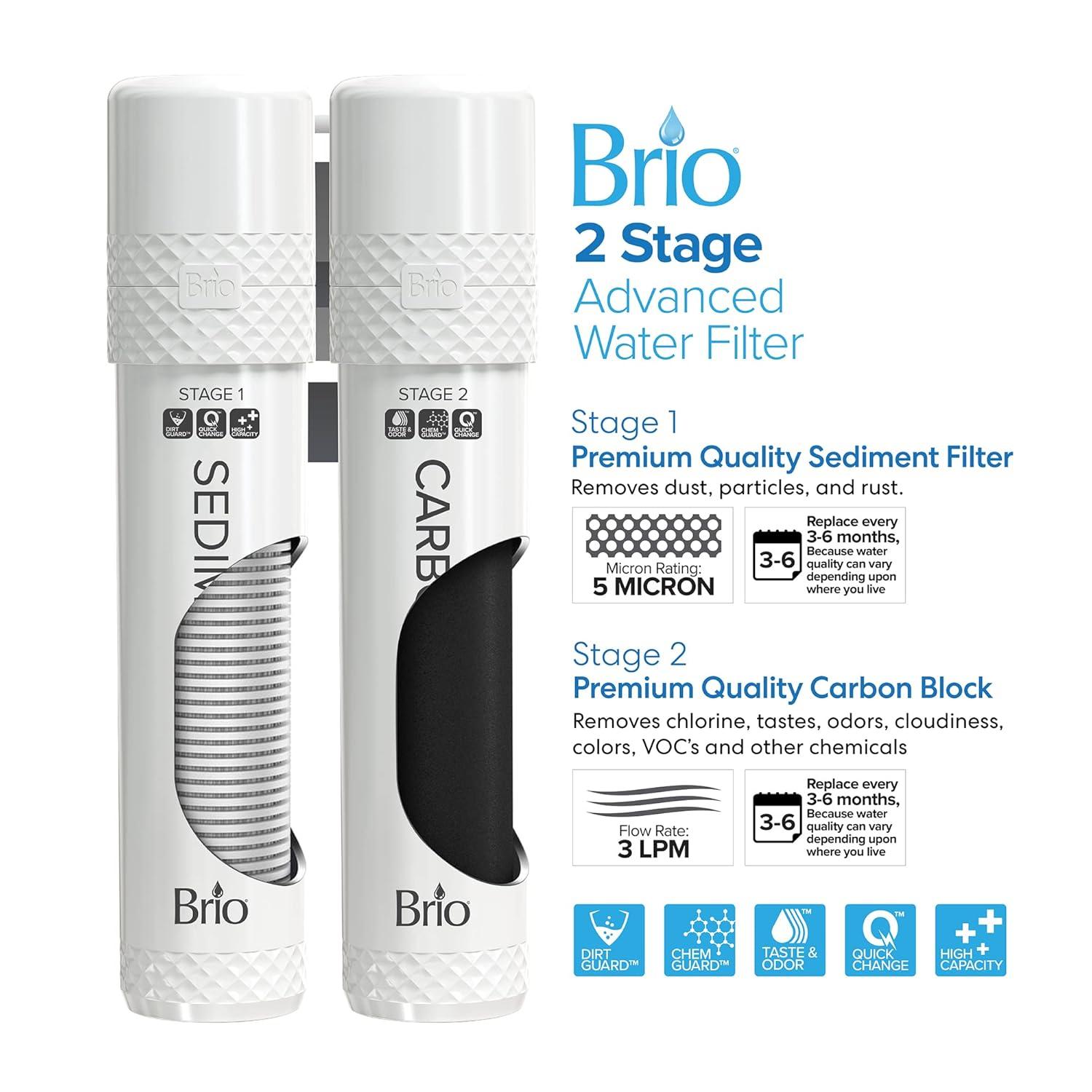 Brio 500 Series 2-Stage Filtration Water Dispenser Tri-Temp Digital, Connects to your water line, Height 41.05"