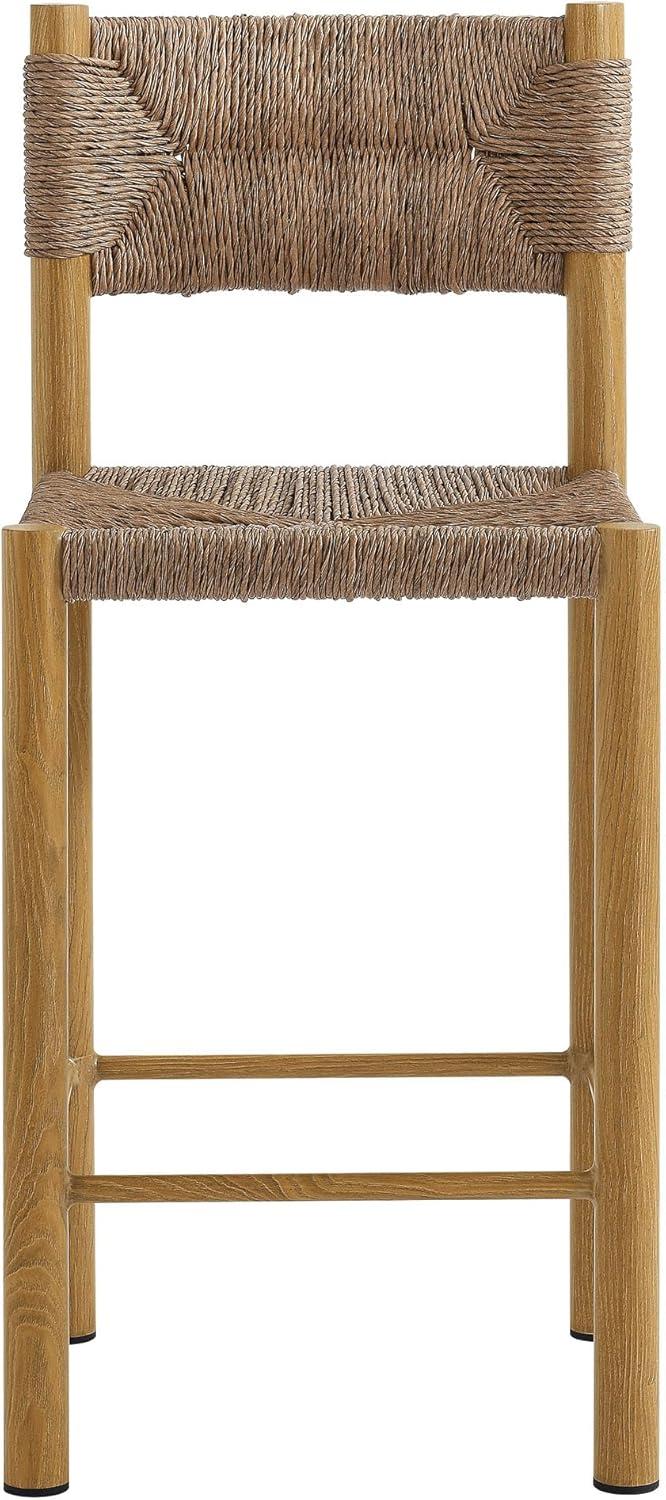 Modway Parkland Outdoor Patio Rattan And Aluminum Counter Stools Set Of 2