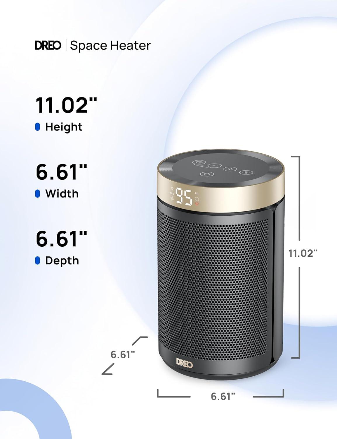 Gold Ceramic Electric Space Heater with Thermostat