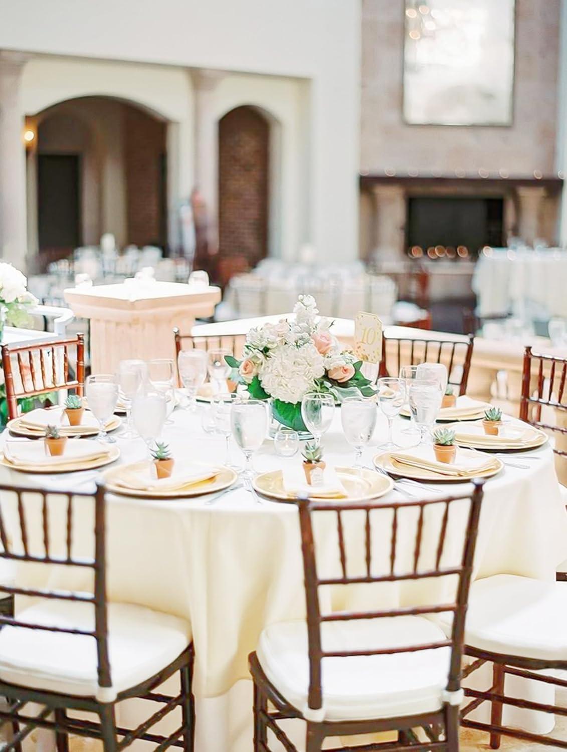 10 Pack Beige Tablecloth 60x102 inch Polyester Fabric Tablecloths for 6 Foot Rectangle Tables Wrinkle Resistant Linen Tablecloth Washable Table Covers for Party Wedding Events and Camping