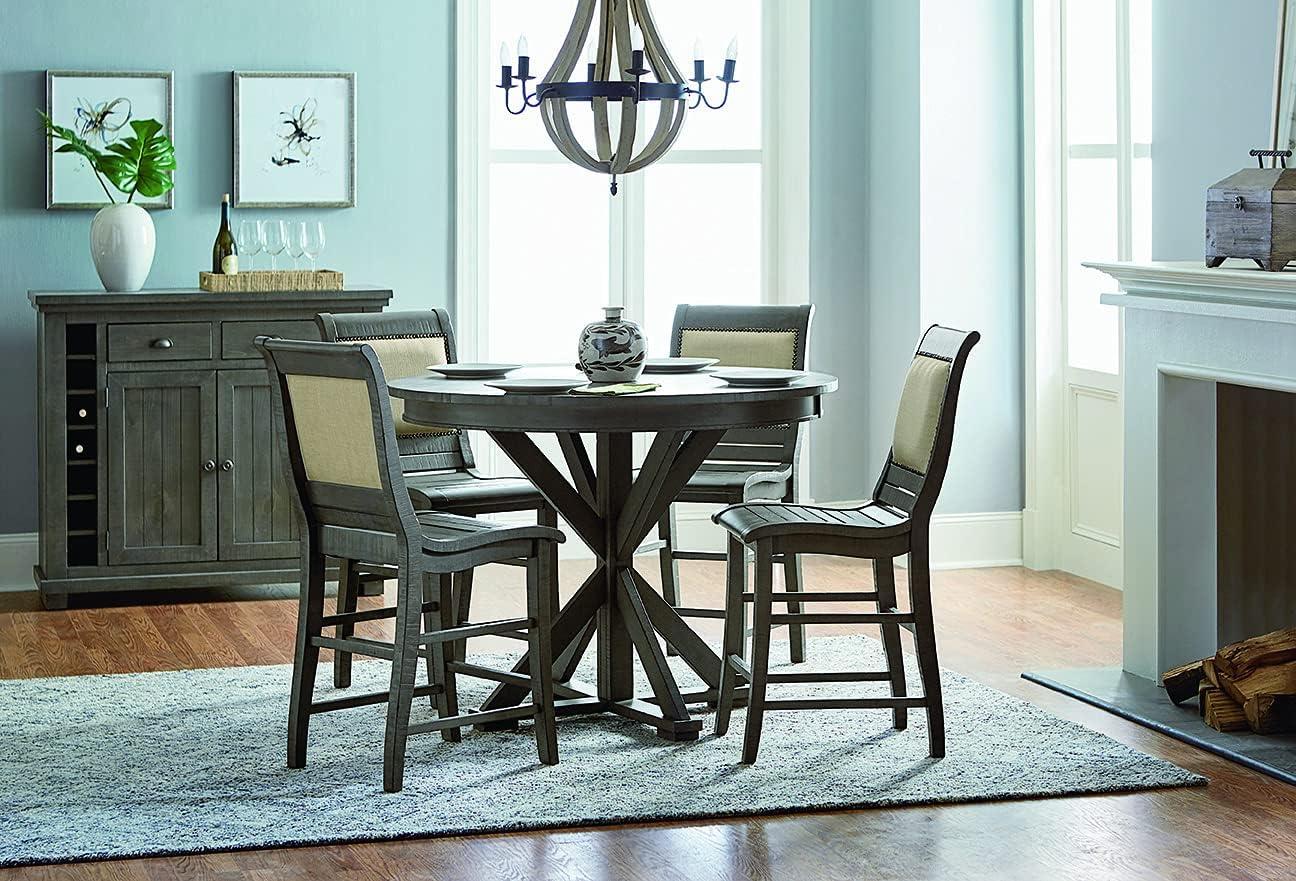 Progressive Furniture Willow 48" Round Wood Counter Height Dining Table in Gray