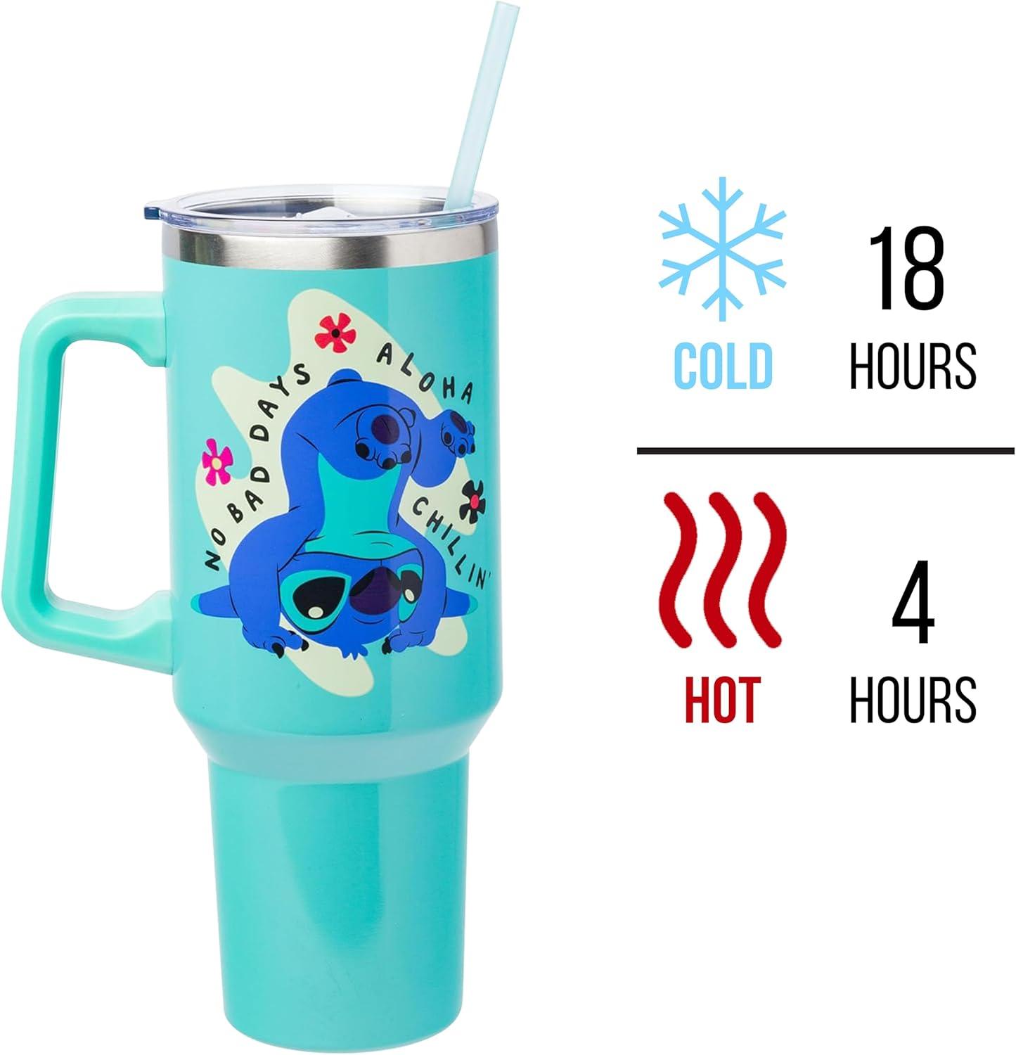 Silver Buffalo 40 oz Disney Lilo and Stitch Aloha Stainless Steel Tumbler