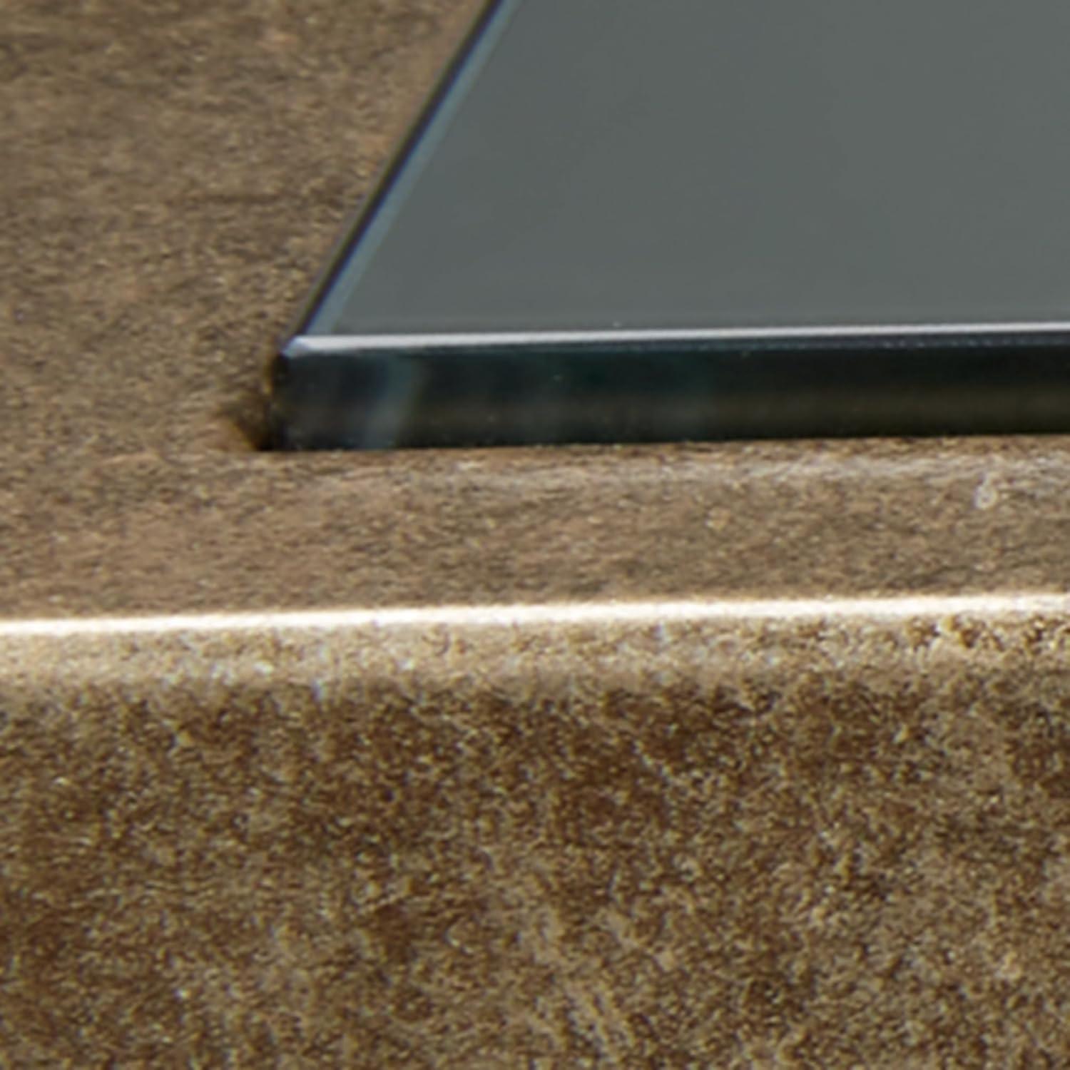 Signature Design by Ashley Cloverty Glass Top Sofa Table, Gold Finish