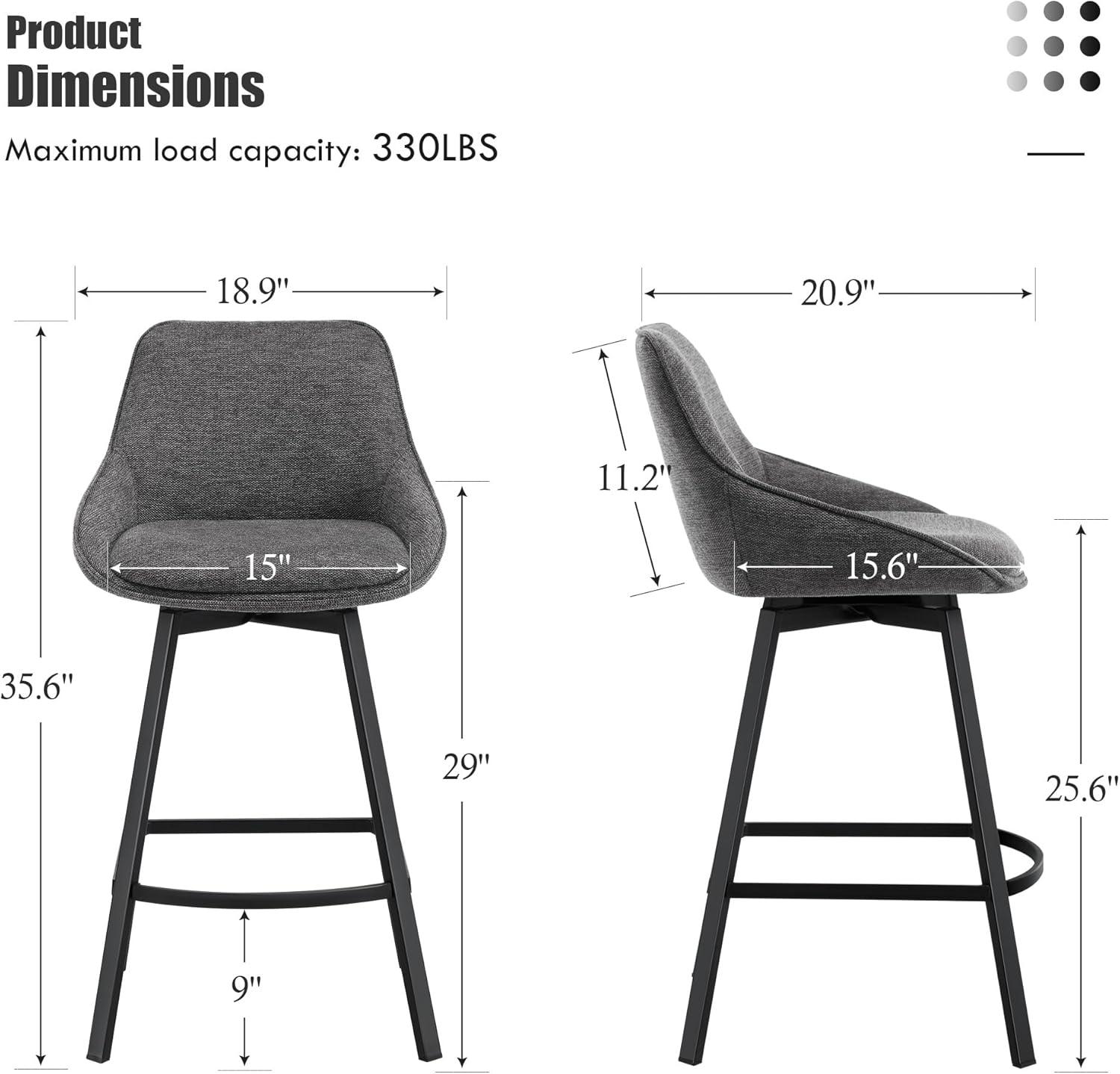 Corrigan Studio® Absalom Swivel 25.6'' Counter Stool (Set of 2)