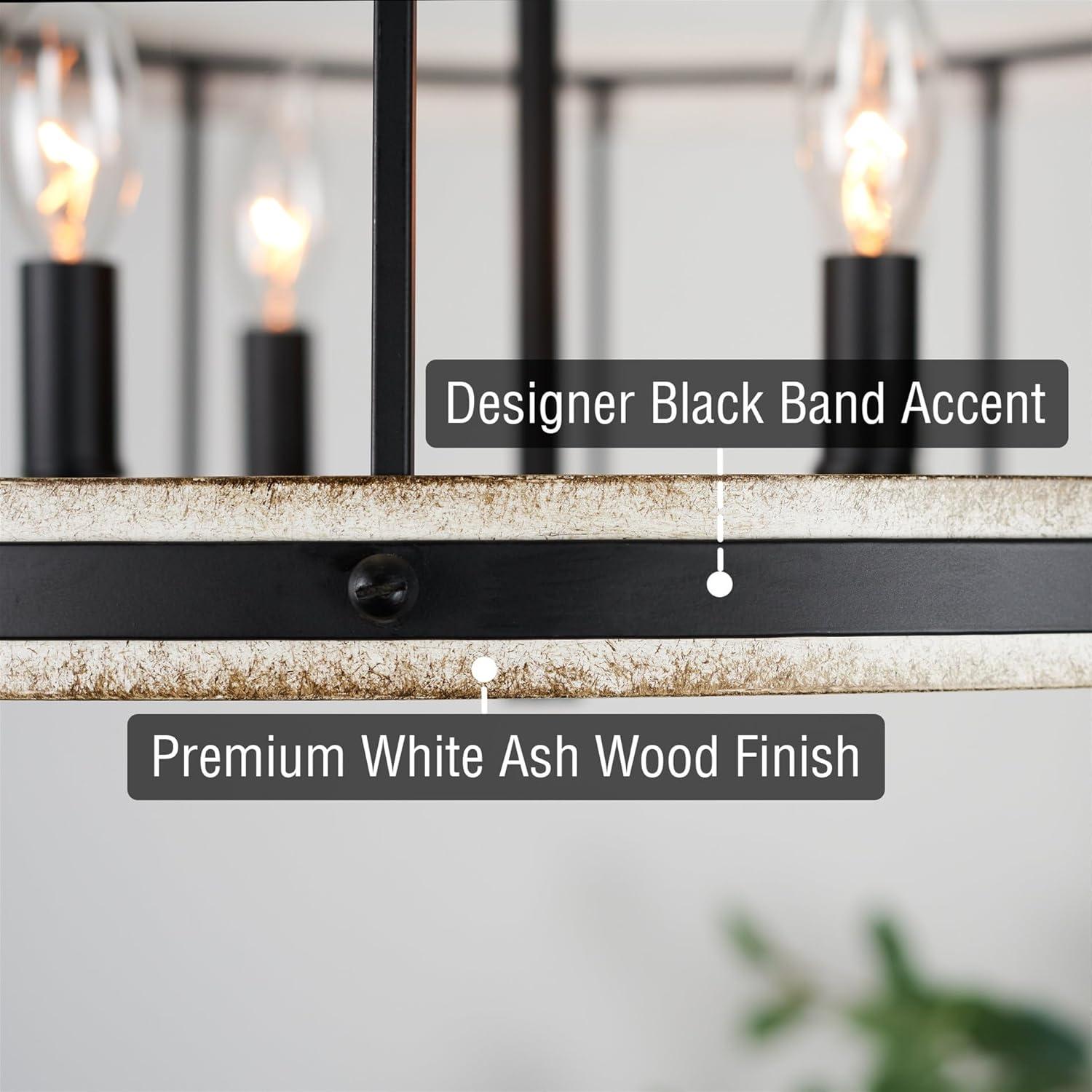 Brynn 21" Black and White Ash Drum Chandelier