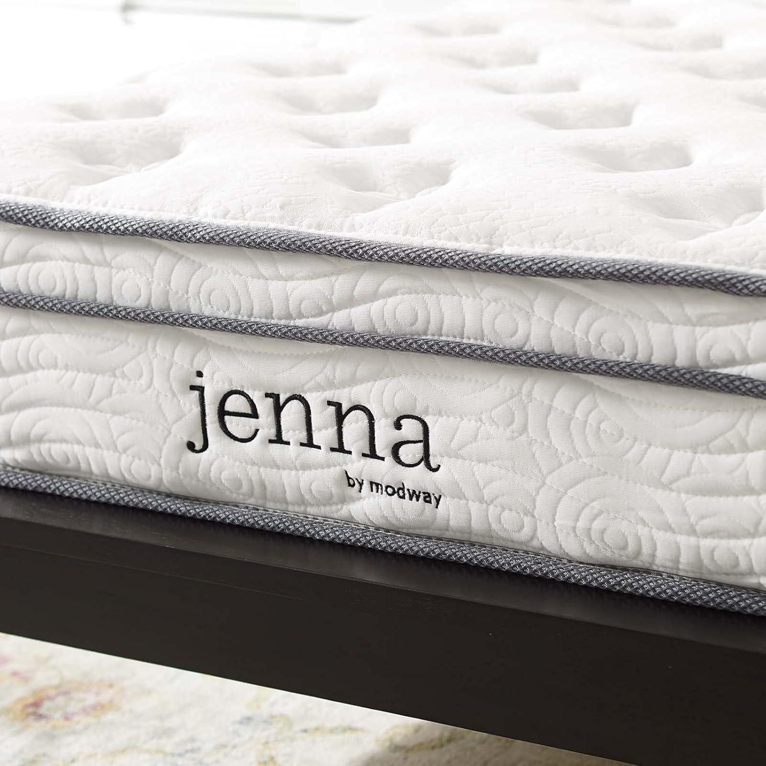 Modway Jenna 8" Modern Innerspring and Foam Twin Mattress in White