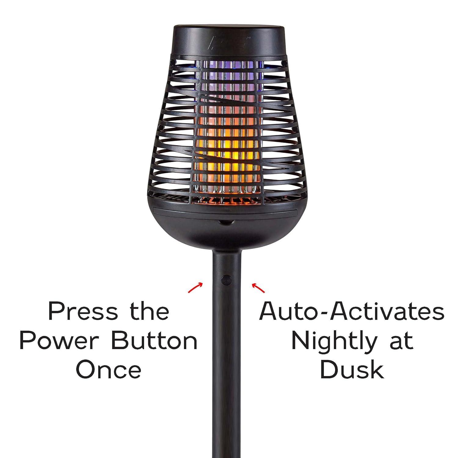 PIC Pic Flickering Flame Solar Bug Zapper Insect Killer Torch