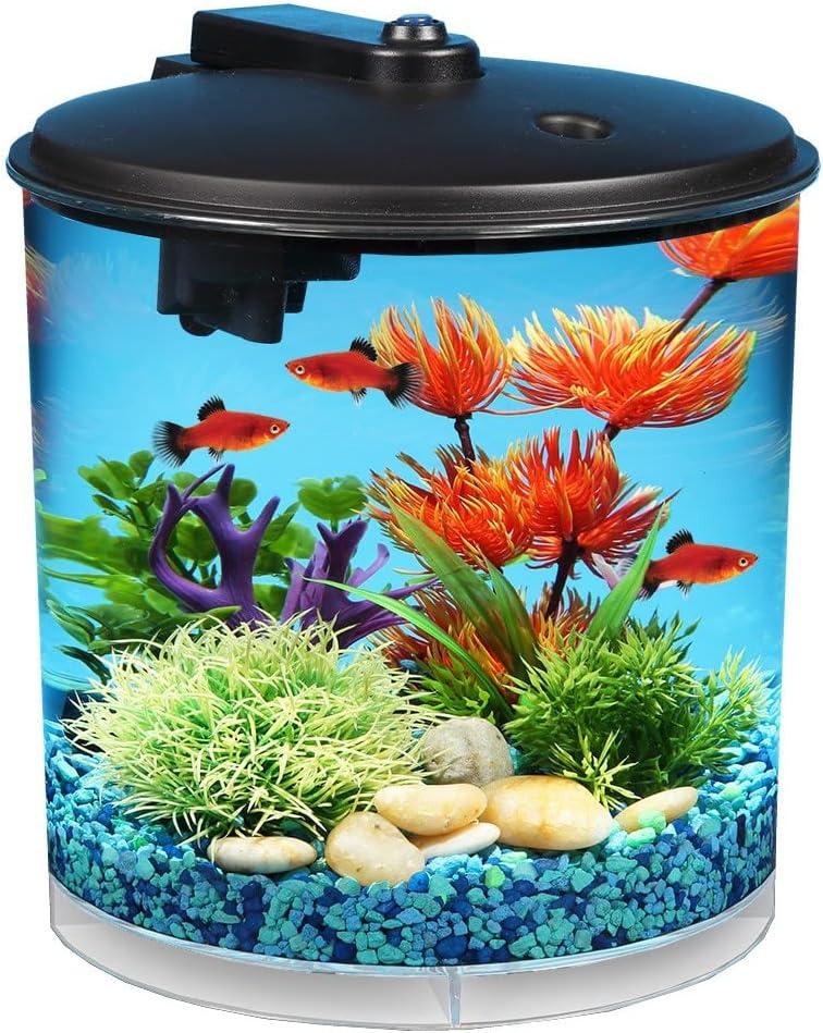 AquaView 2-Gallon Round Acrylic Aquarium Kit with LED Lighting