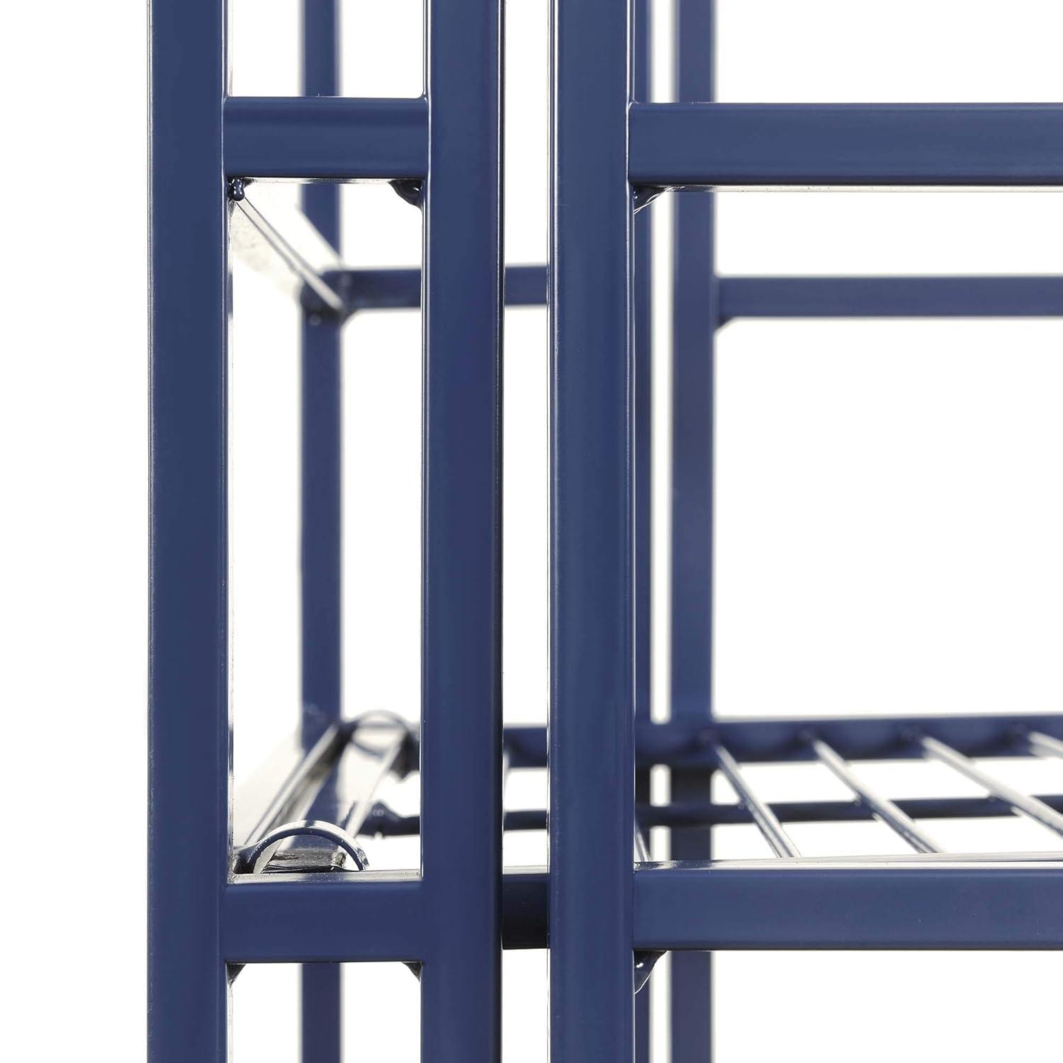 Convenience Concepts XTRA-Storage 4 Tier Folding Shelf in Black Metal Finish