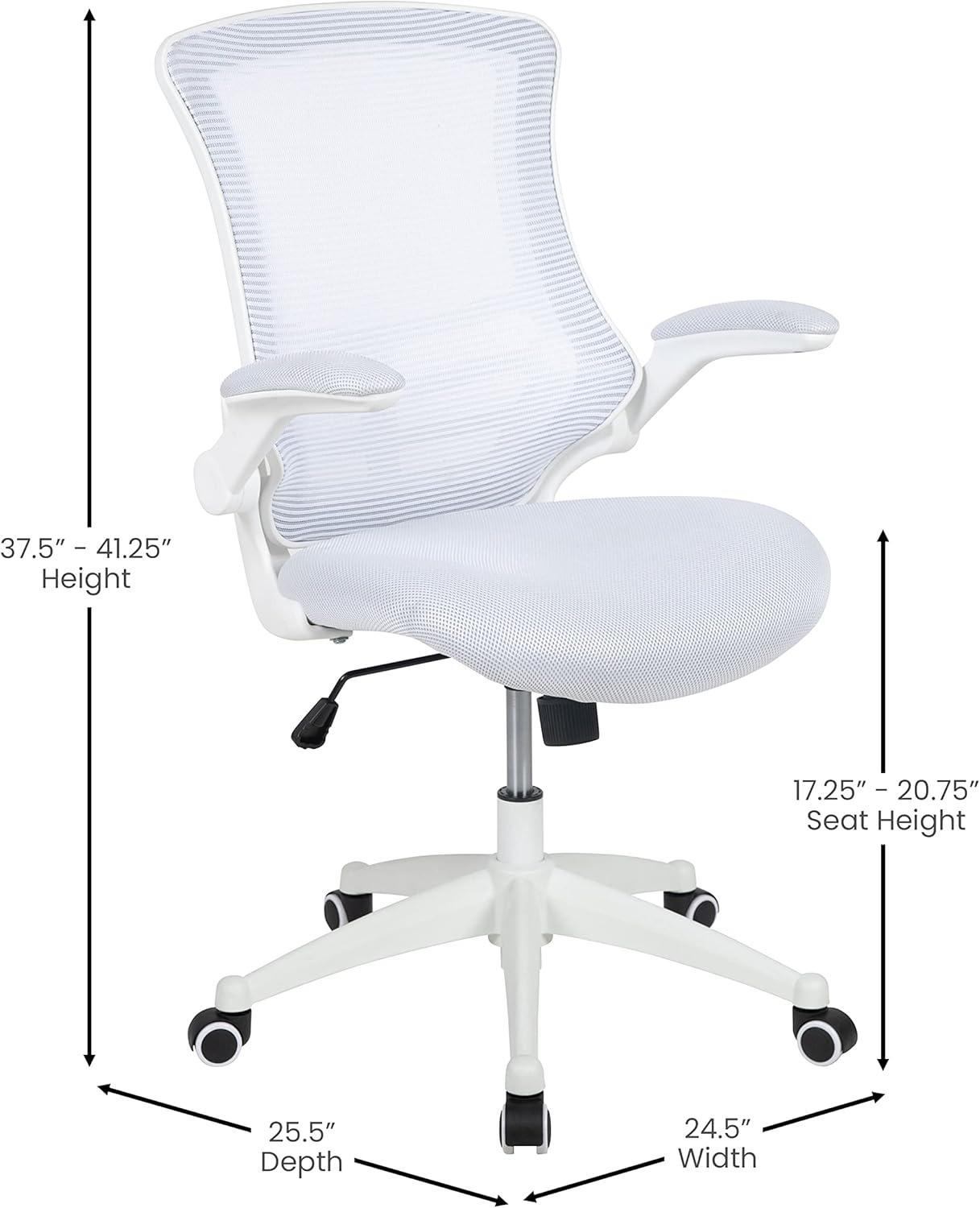 Flash Furniture Mid-Back Mesh Swivel Ergonomic Task Office Chair with Flip-Up Arms