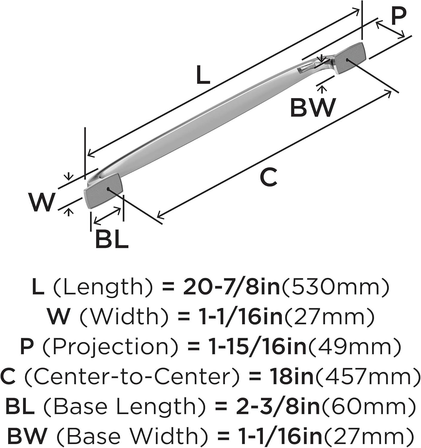 Amerock Highland Ridge 18 inch (457mm) Center-to-Center Polished Chrome Appliance Pull