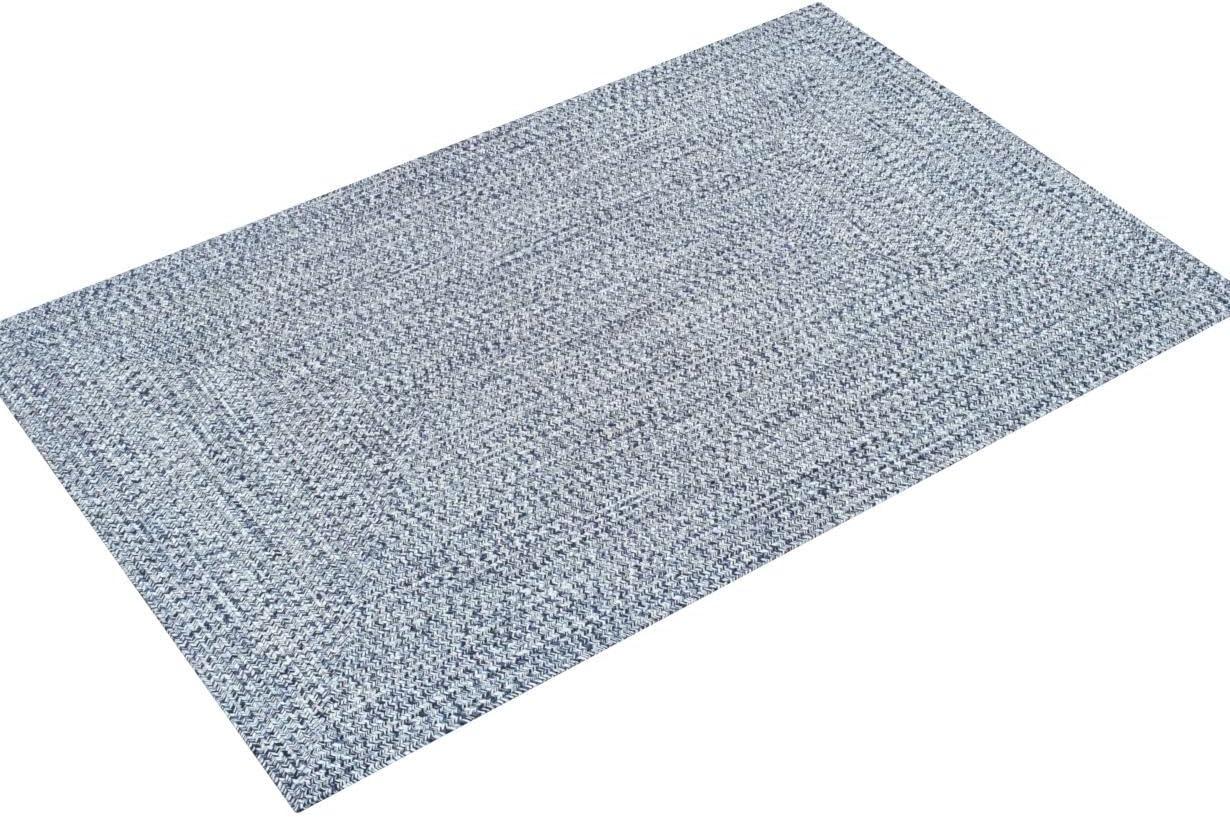 Braided Lefebvre Light Blue 6' x 9' Reversible Synthetic Rug