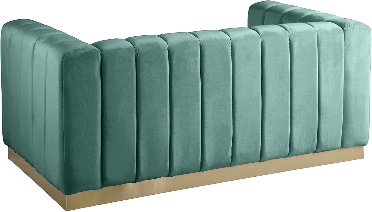 Meridian Furniture Marlon Mint Velvet Loveseat