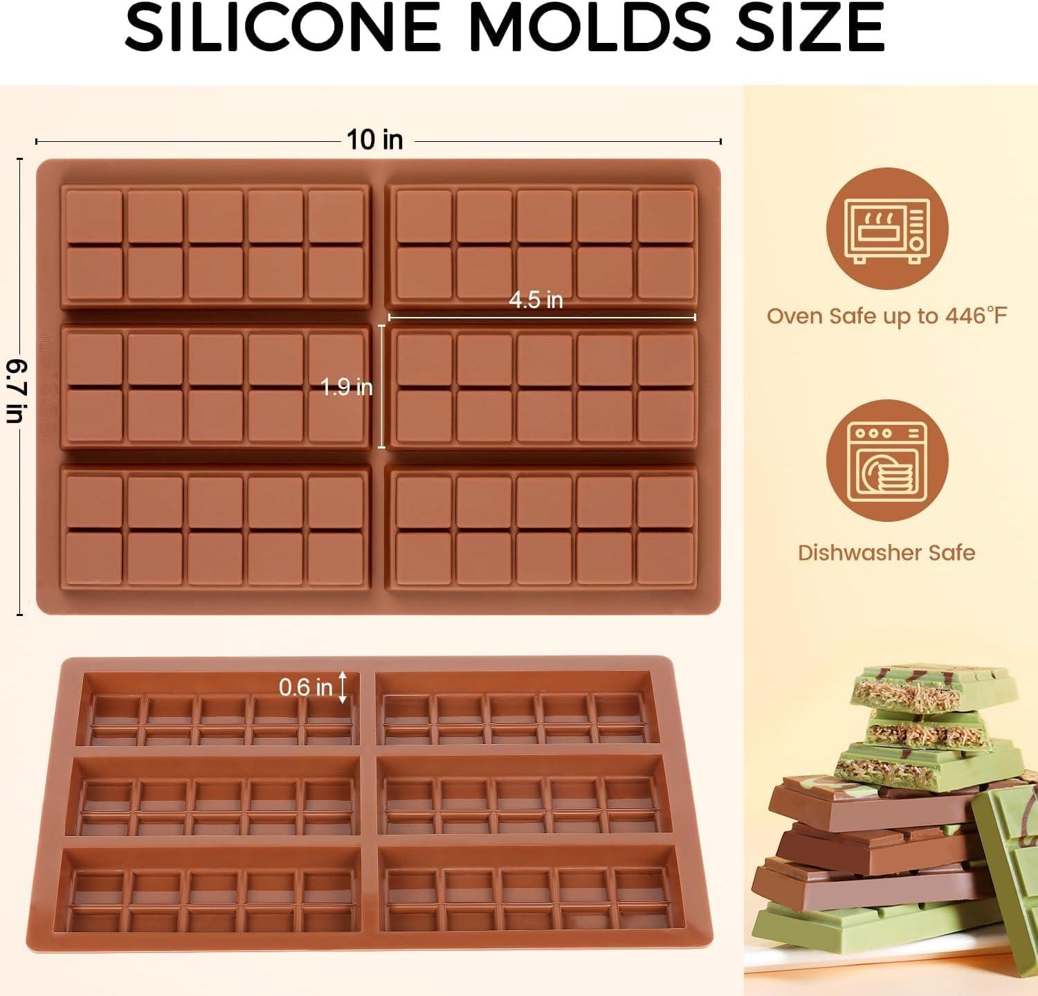 Eco-Friendly Silicone Rectangle Chocolate Bar Molds, Pack of 1