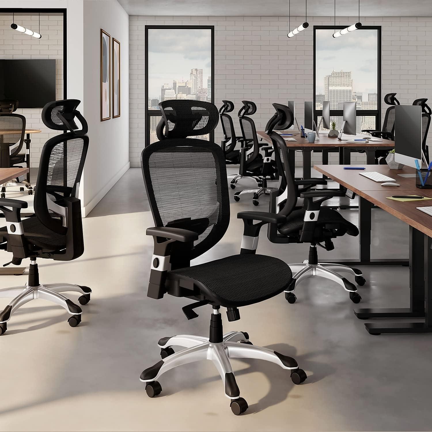 Staples Hyken Ergonomic Mesh Swivel Task Chair, Black (UN59460)