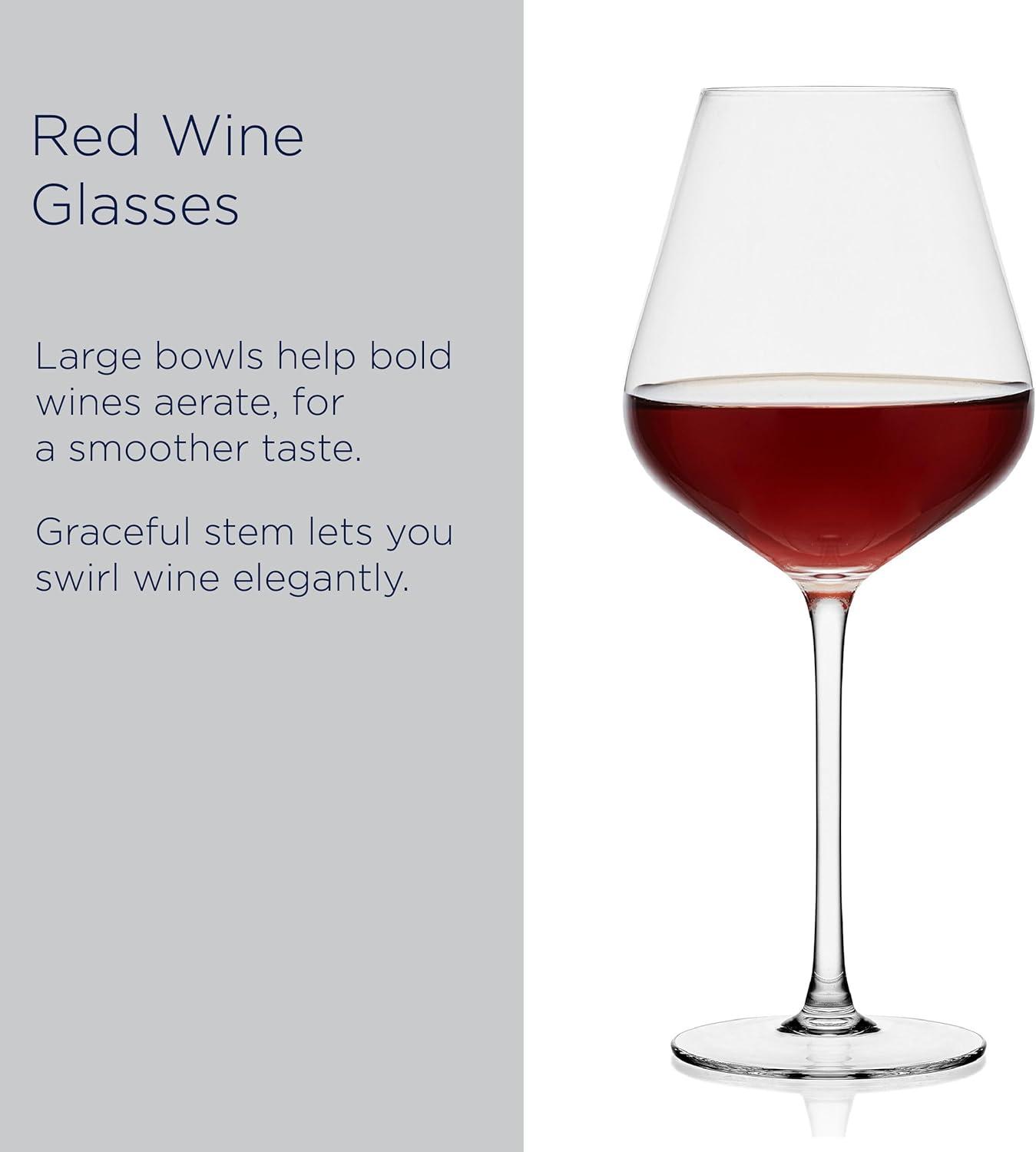 Samantha Clear Lead-Free Crystal Red Wine Glass Set