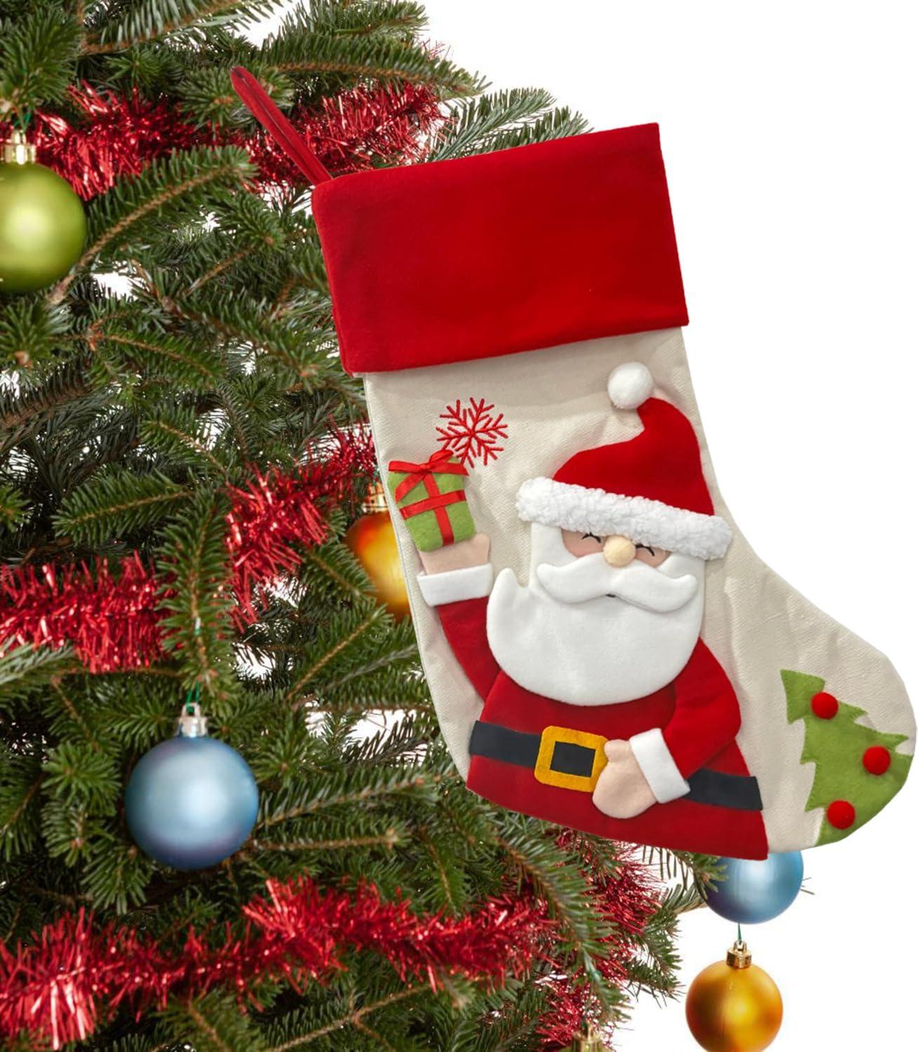 EUDIDV Christmas Ornaments Personalized Christmas Stockings Christmas Stockings With Names 18in Stockings With Santa Snowman And Reindeer Designs Custom Stockings For Holiday Decor Xmas Tree Decor