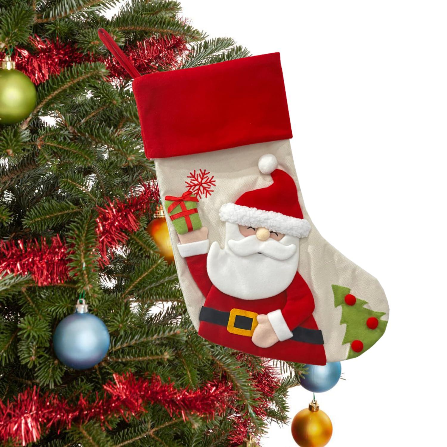 EUDIDV Christmas Ornaments Personalized Christmas Stockings Christmas Stockings With Names 18in Stockings With Santa Snowman And Reindeer Designs Custom Stockings For Holiday Decor Xmas Tree Decor