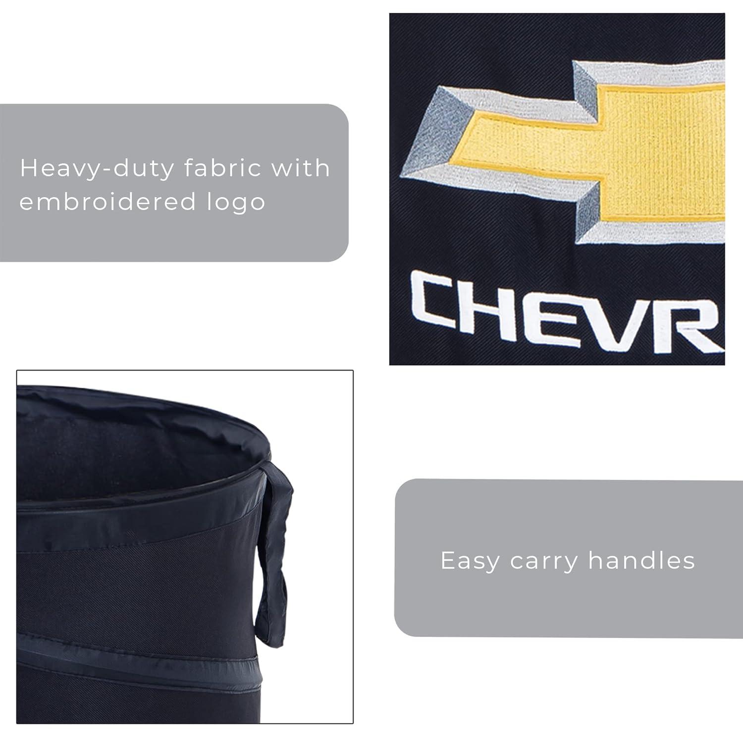 Pop-Up Spiral Laundry Hamper Bag Heavy Duty Polyester - Holds 2 Loads - 15 x 25 inch  - (Black) - Chevy