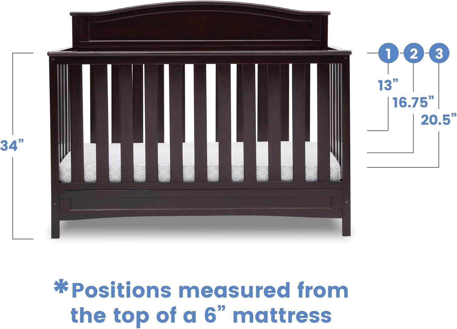 Delta Children Emery 4-in-1 Convertible Crib - Dark Chocolate