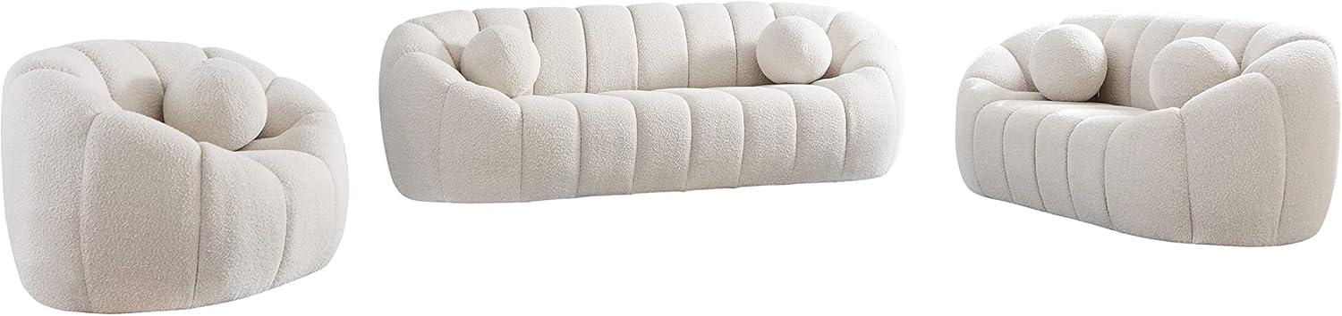 Meridian Furniture Elijah Green Boucle Fabric Sofa