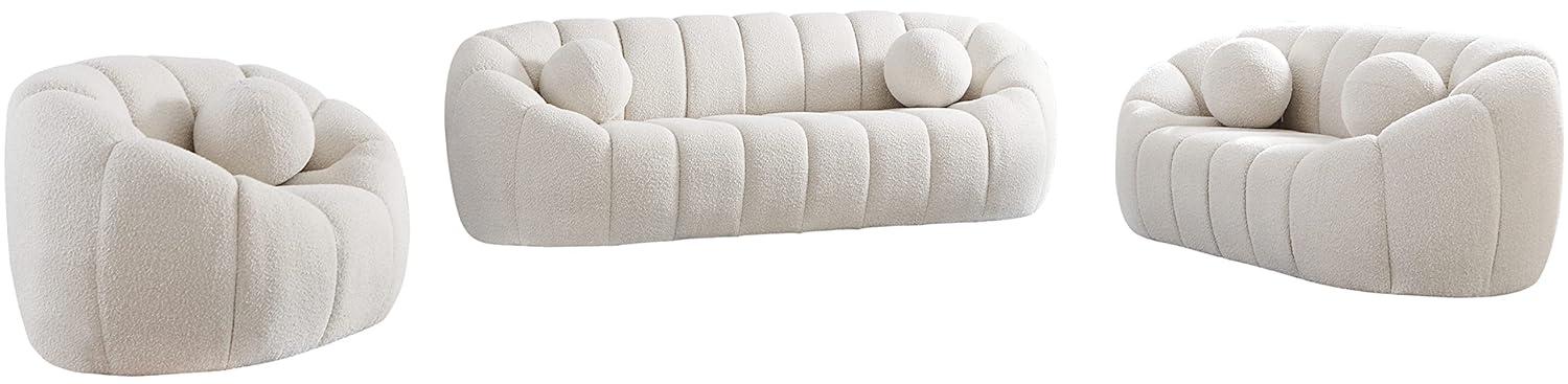 Meridian Furniture Elijah Green Boucle Fabric Sofa